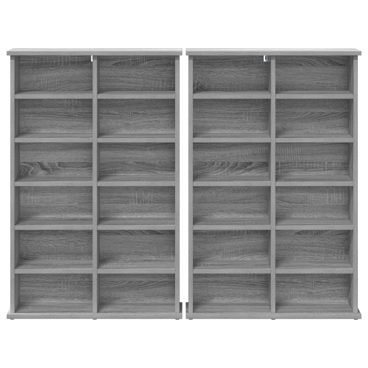 CD Cabinet 2 pcs Grey Sonoma 60 x 17 x 92 cm Engineered Wood