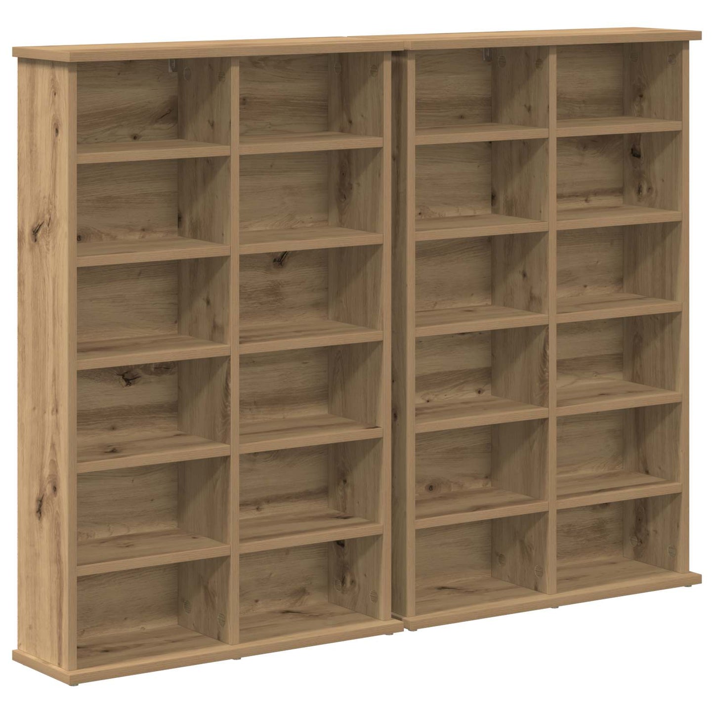CD Cabinet 2 pcs Artisan Oak 60 x 17 x 92 cm Engineered Wood