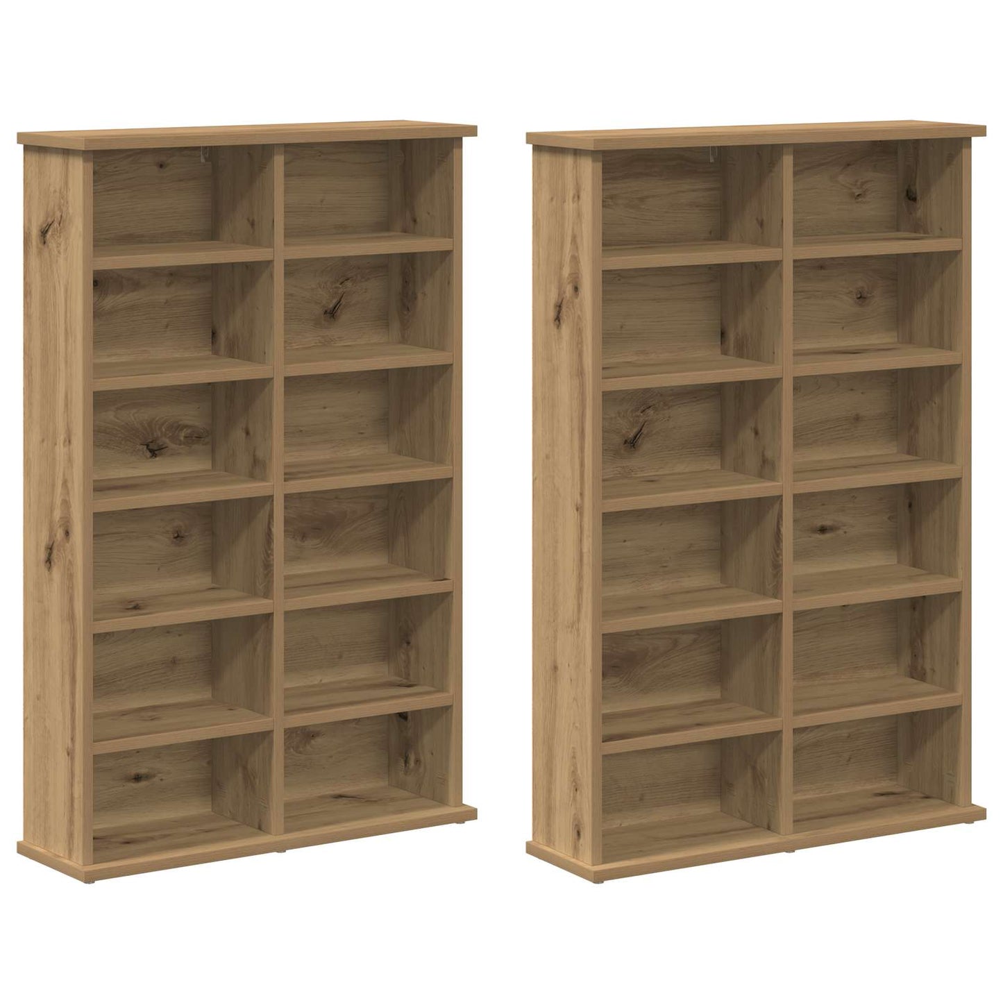 CD Cabinet 2 pcs Artisan Oak 60 x 17 x 92 cm Engineered Wood