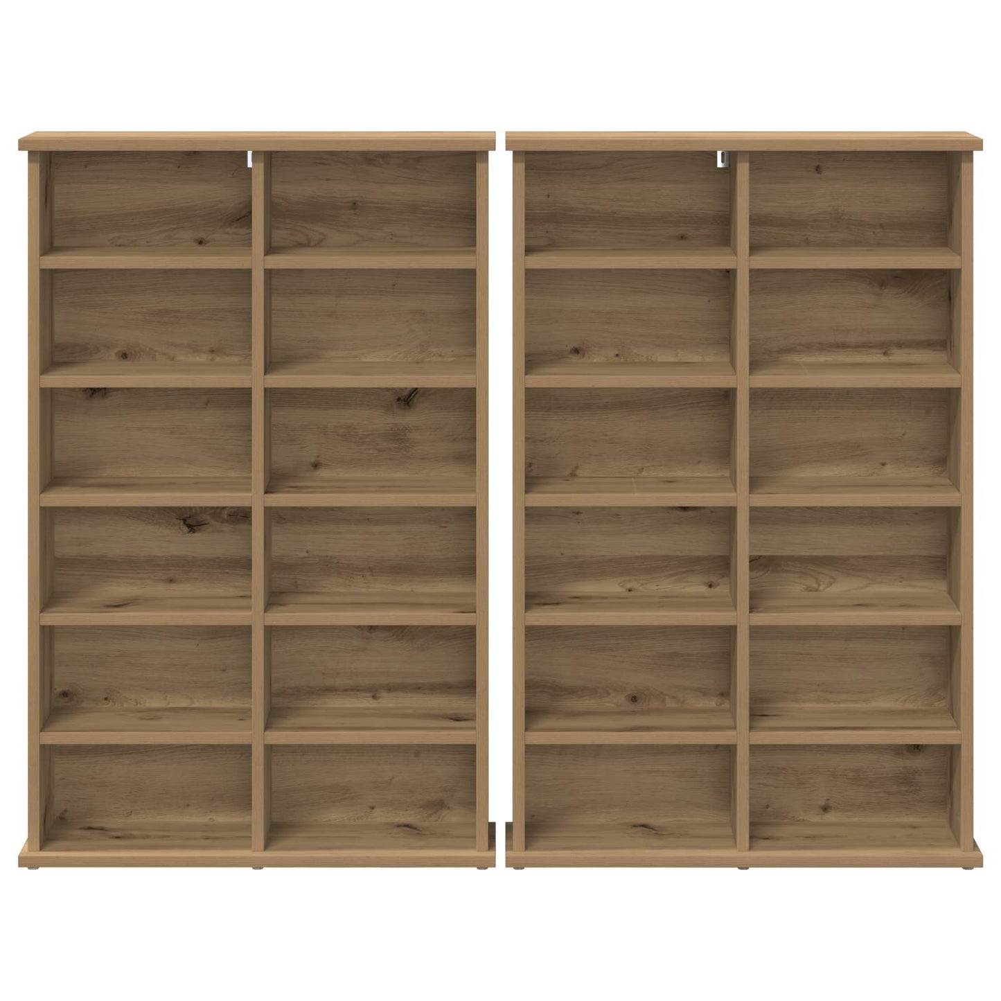 CD Cabinet 2 pcs Artisan Oak 60 x 17 x 92 cm Engineered Wood