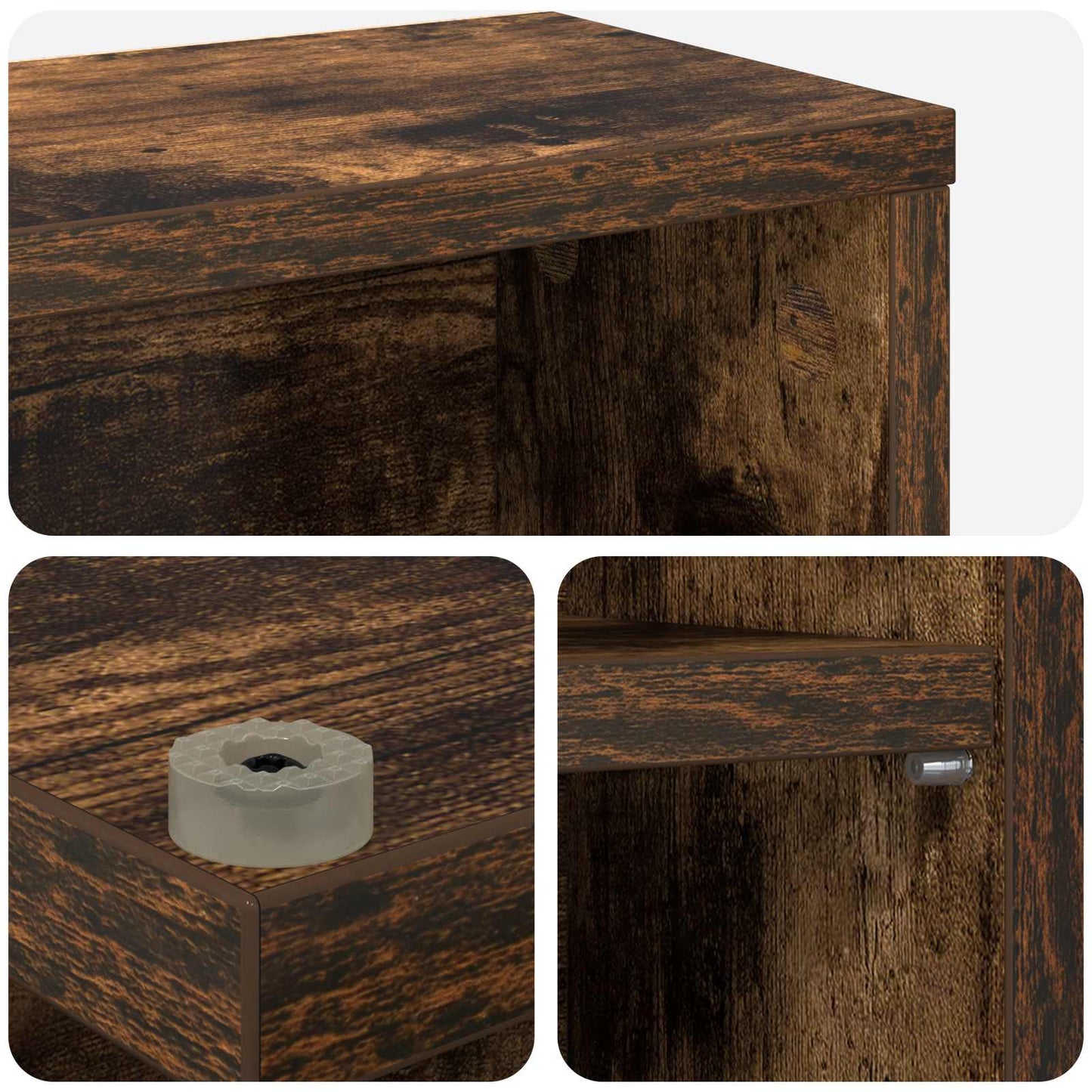 CD Cabinet 2 pcs Smoked Oak 32 x 17 x 92 cm Engineered Wood