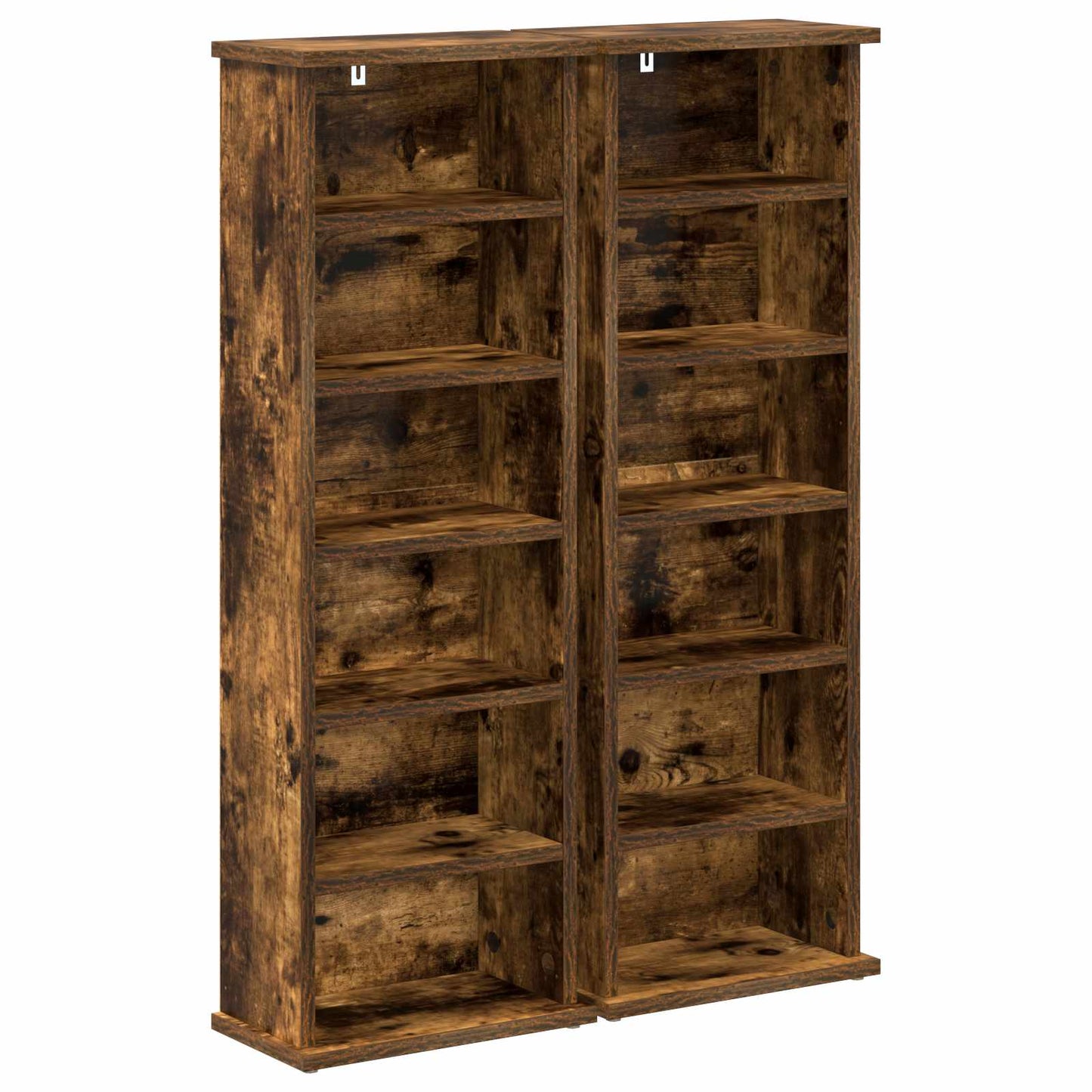 CD Cabinet 2 pcs Smoked Oak 32 x 17 x 92 cm Engineered Wood