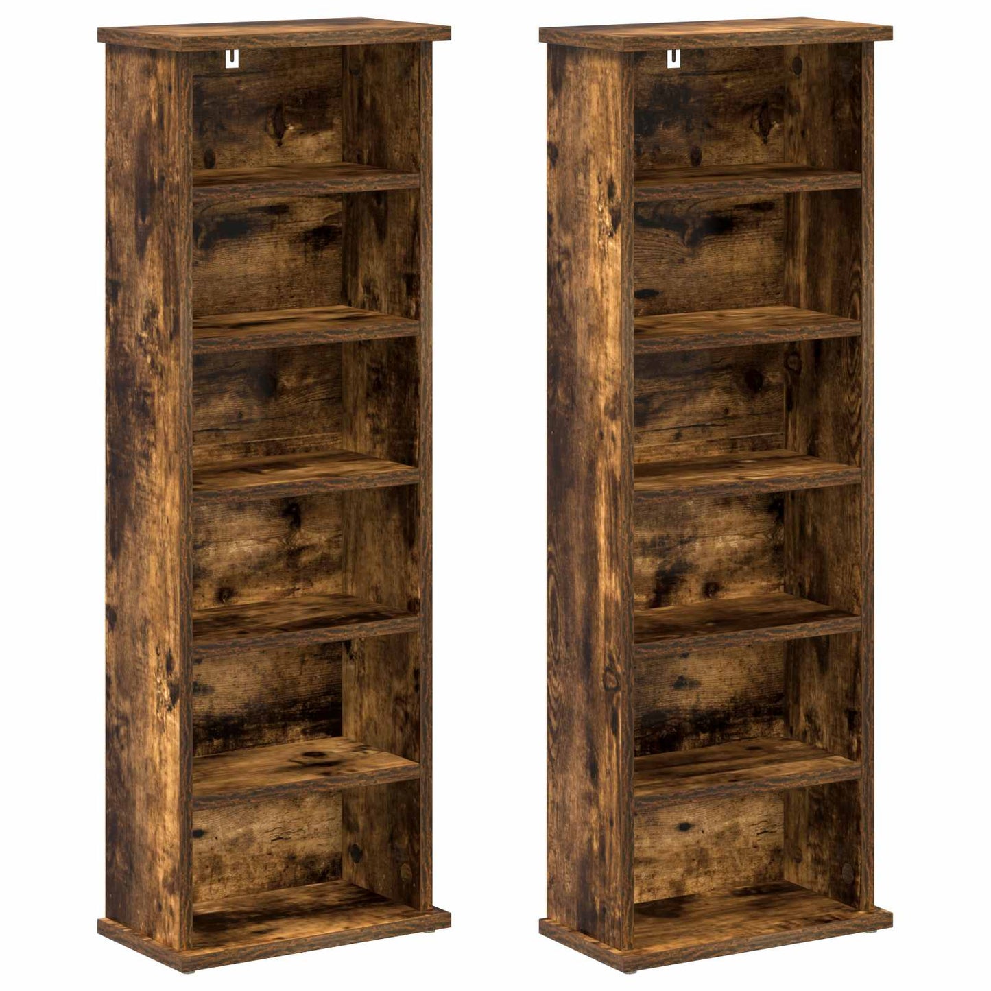 CD Cabinet 2 pcs Smoked Oak 32 x 17 x 92 cm Engineered Wood