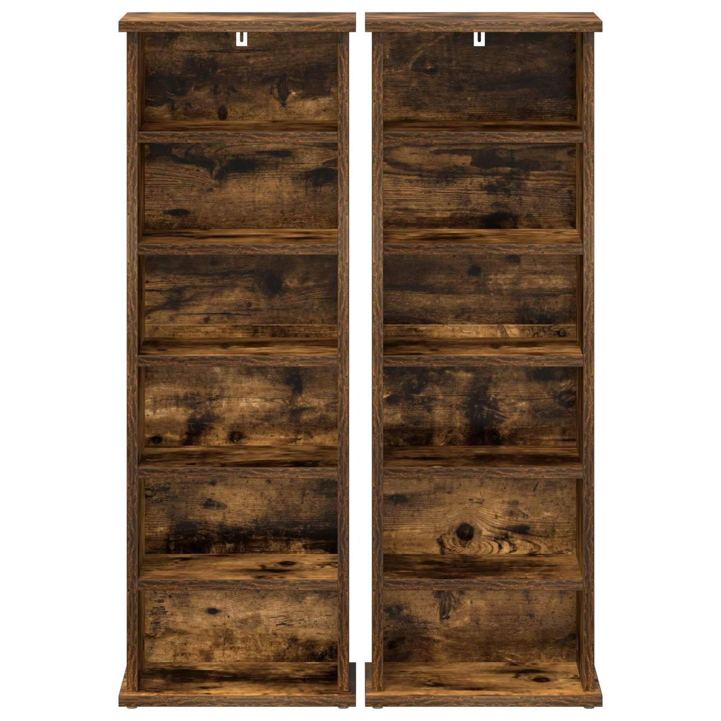 CD Cabinet 2 pcs Smoked Oak 32 x 17 x 92 cm Engineered Wood