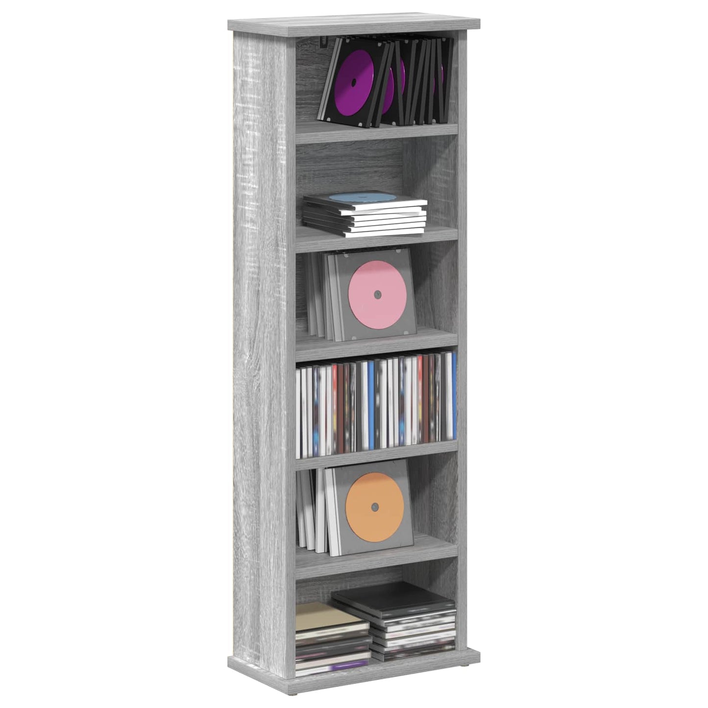 CD Cabinet Grey Sonoma 32 x 17 x 92 cm Engineered Wood