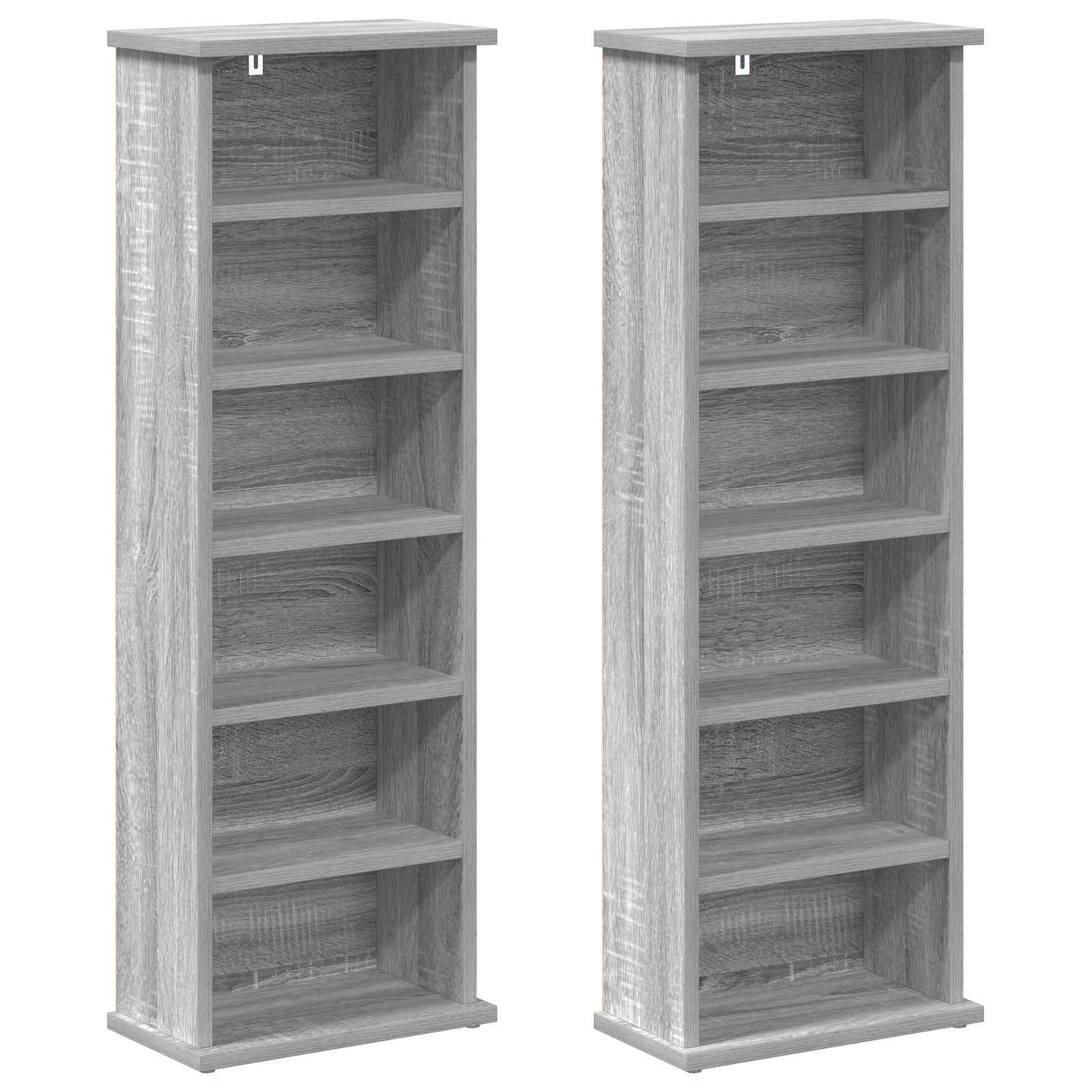 CD Cabinet 2 pcs Grey Sonoma 32 x 17 x 92 cm Engineered Wood