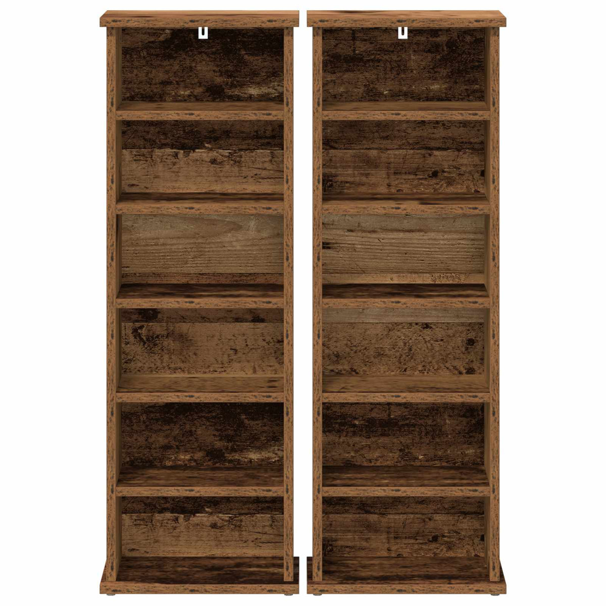 CD Cabinet 2 pcs Old Wood 32 x 17 x 92 cm Engineered Wood