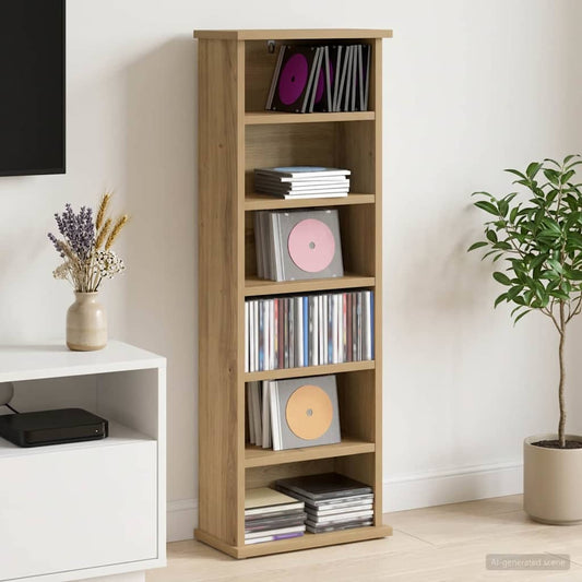 CD Cabinet Artisan Oak 32 x 17 x 92 cm Engineered Wood