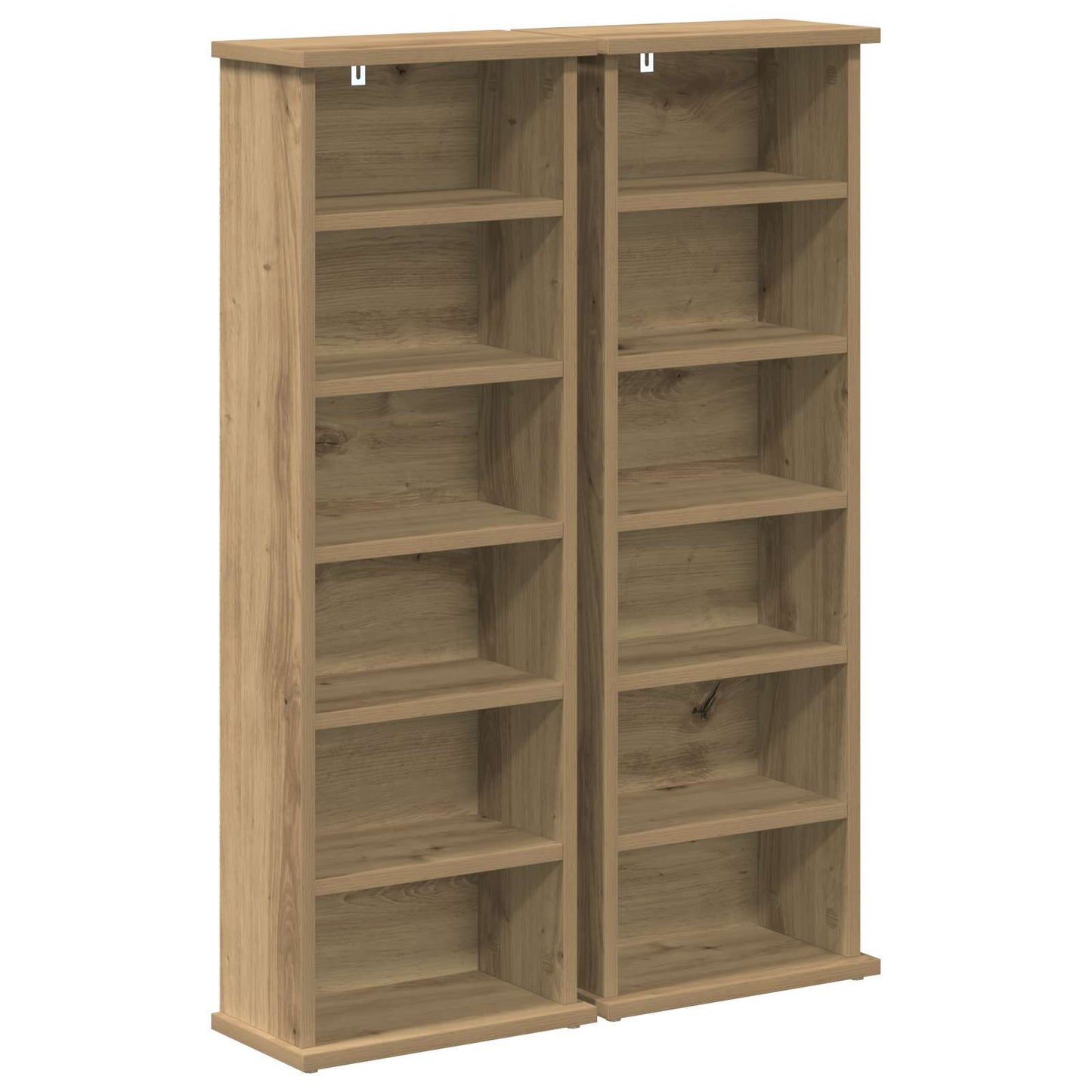 CD Cabinet 2 pcs Artisan Oak 32 x 17 x 92 cm Engineered Wood