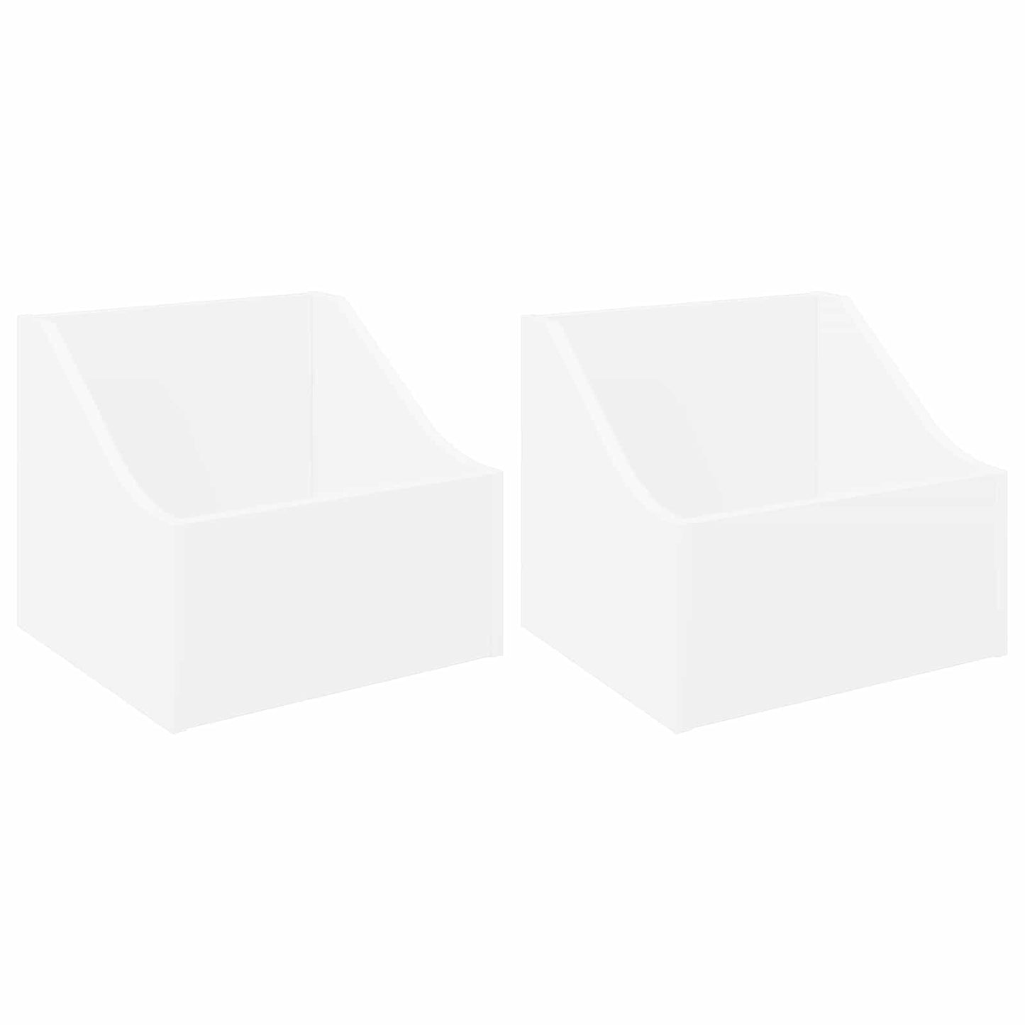 LP Record Box 2 pcs White 37 x 33 x 32 cm Engineered Wood