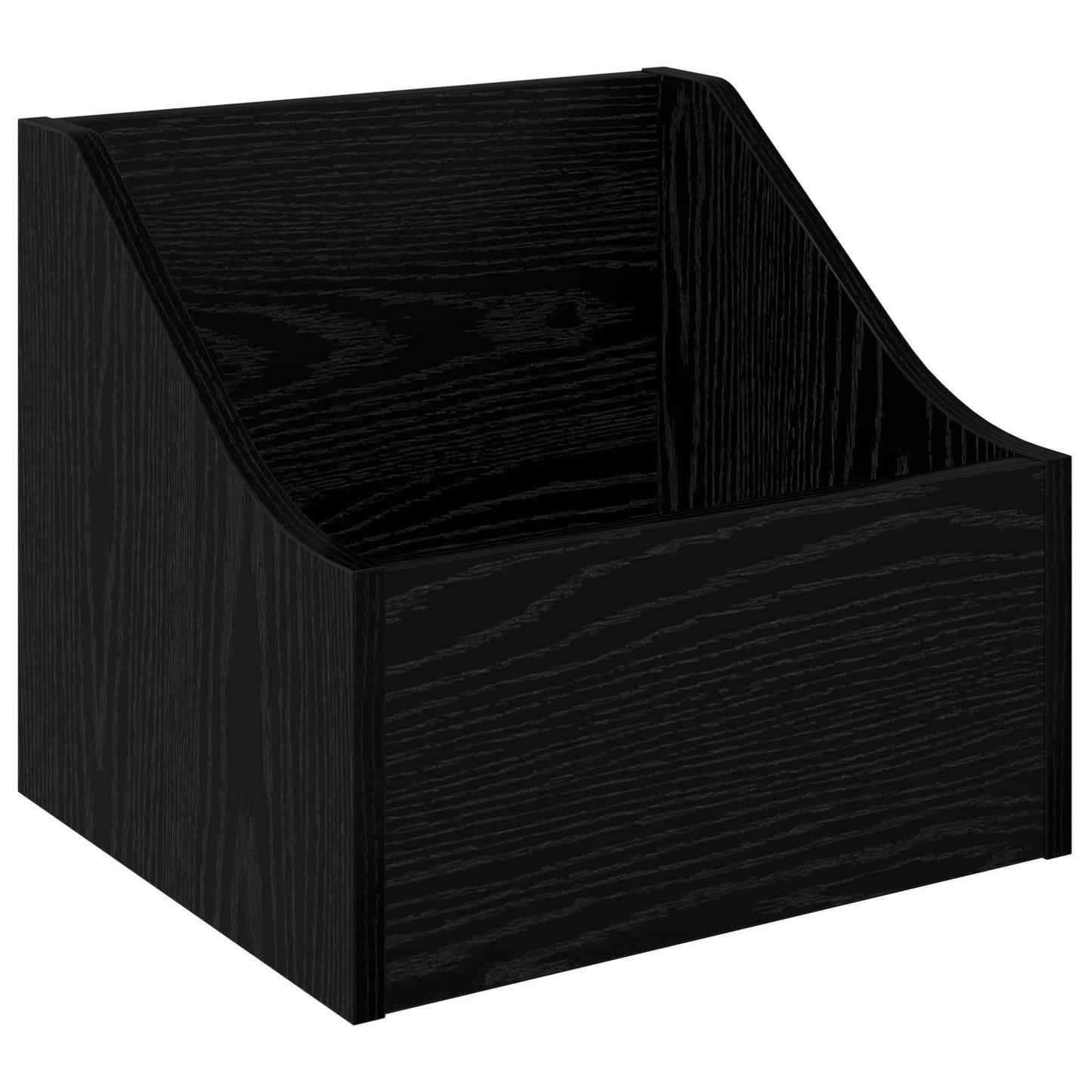 LP Record Box 2 pcs Black Oak 37 x 33 x 32 cm Engineered Wood
