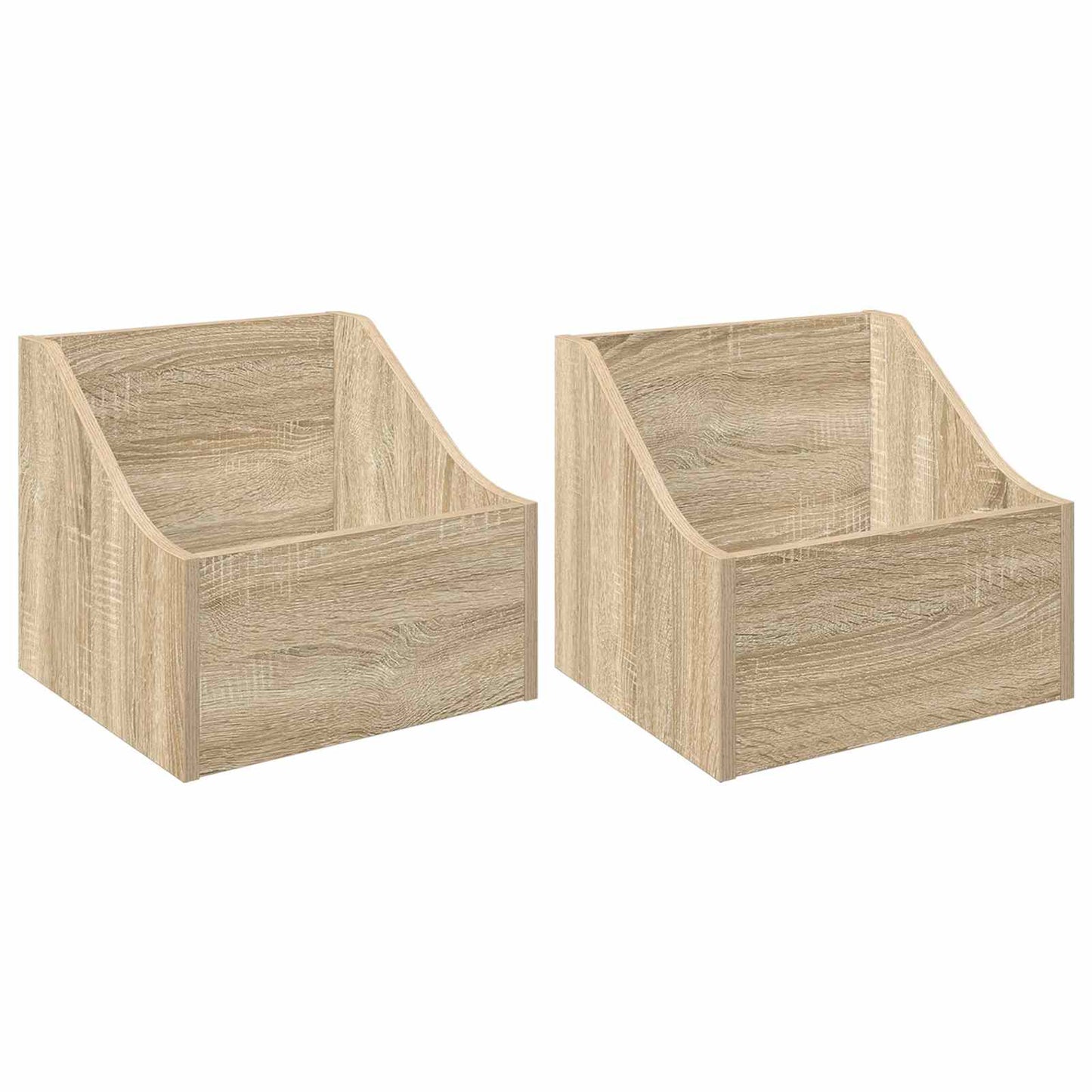 LP Record Box 2 pcs Sonoma Oak 37 x 33 x 32 cm Engineered Wood