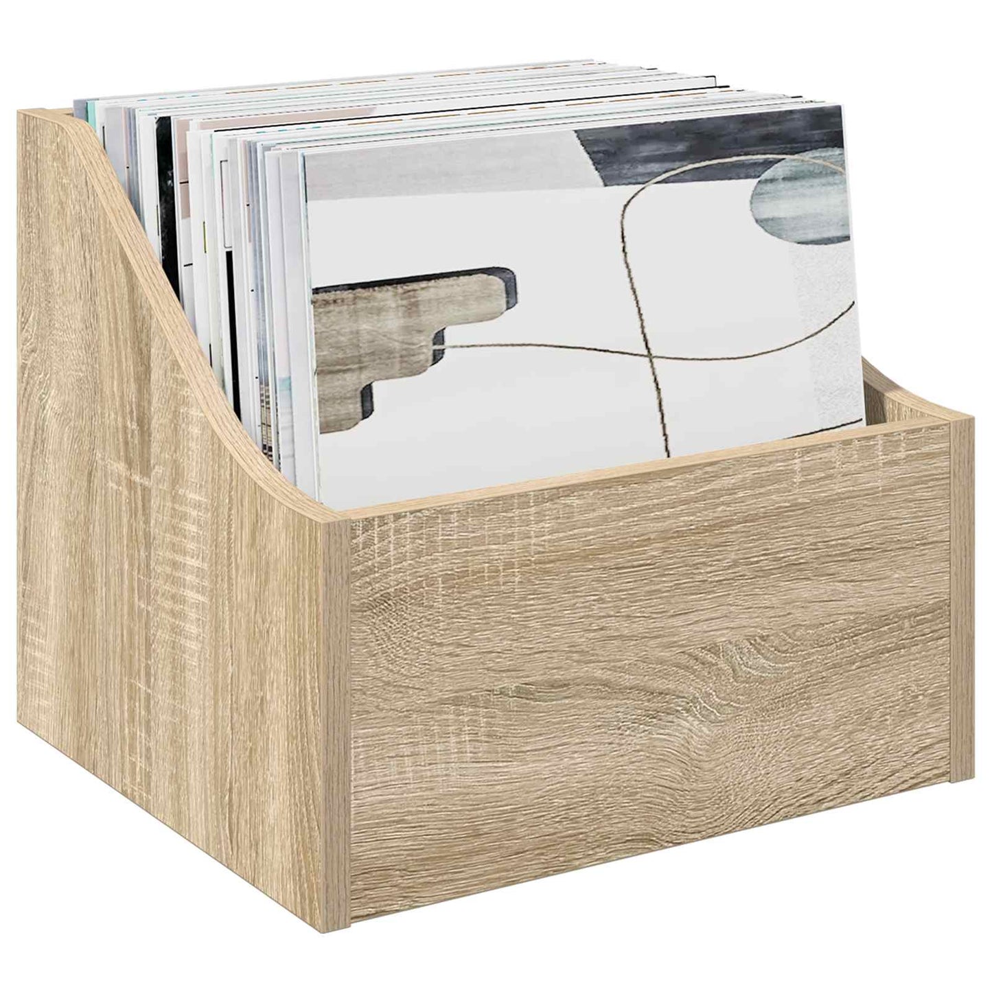 LP Record Box 2 pcs Sonoma Oak 37 x 33 x 32 cm Engineered Wood