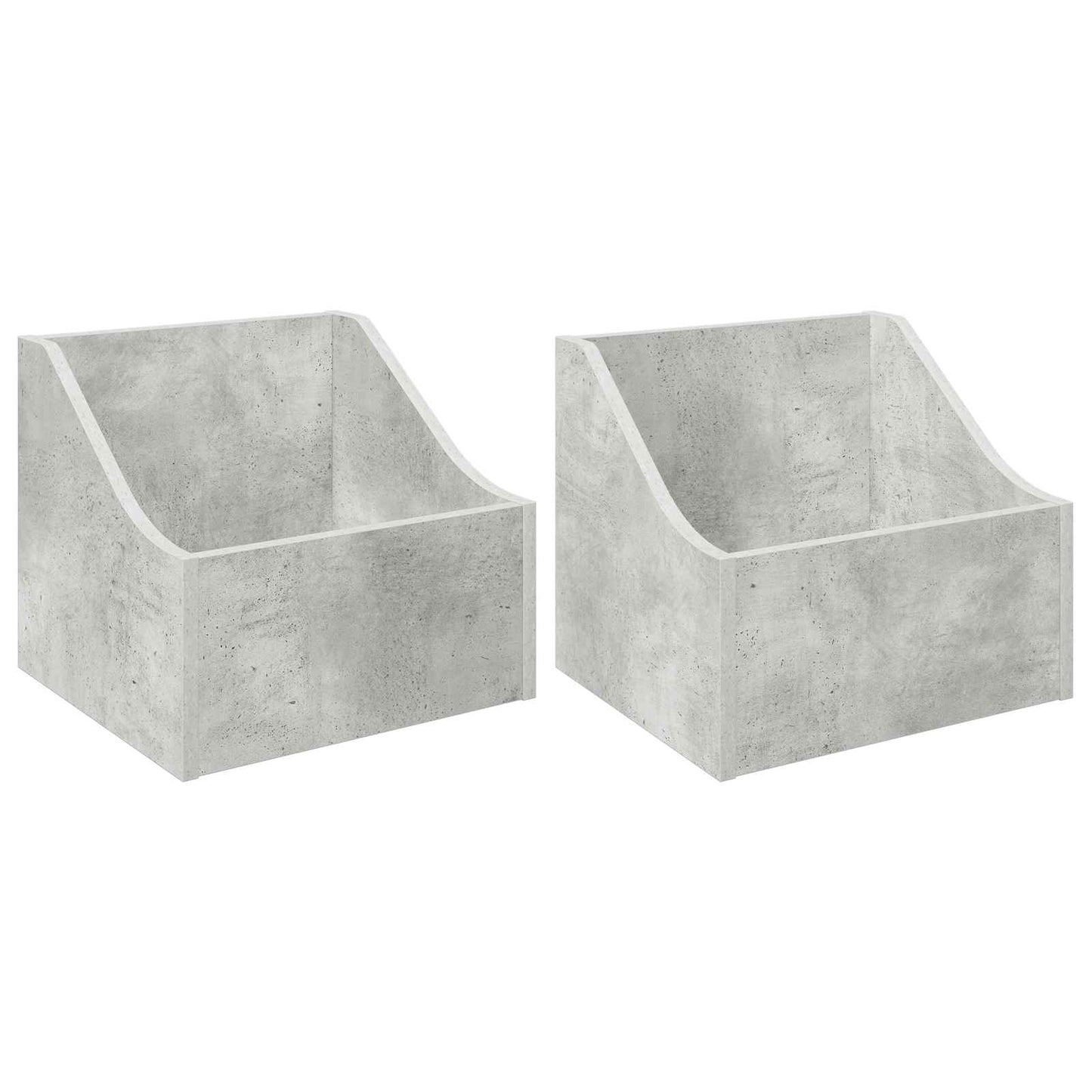 LP Record Box 2 pcs Concrete Grey 37 x 33 x 32 cm