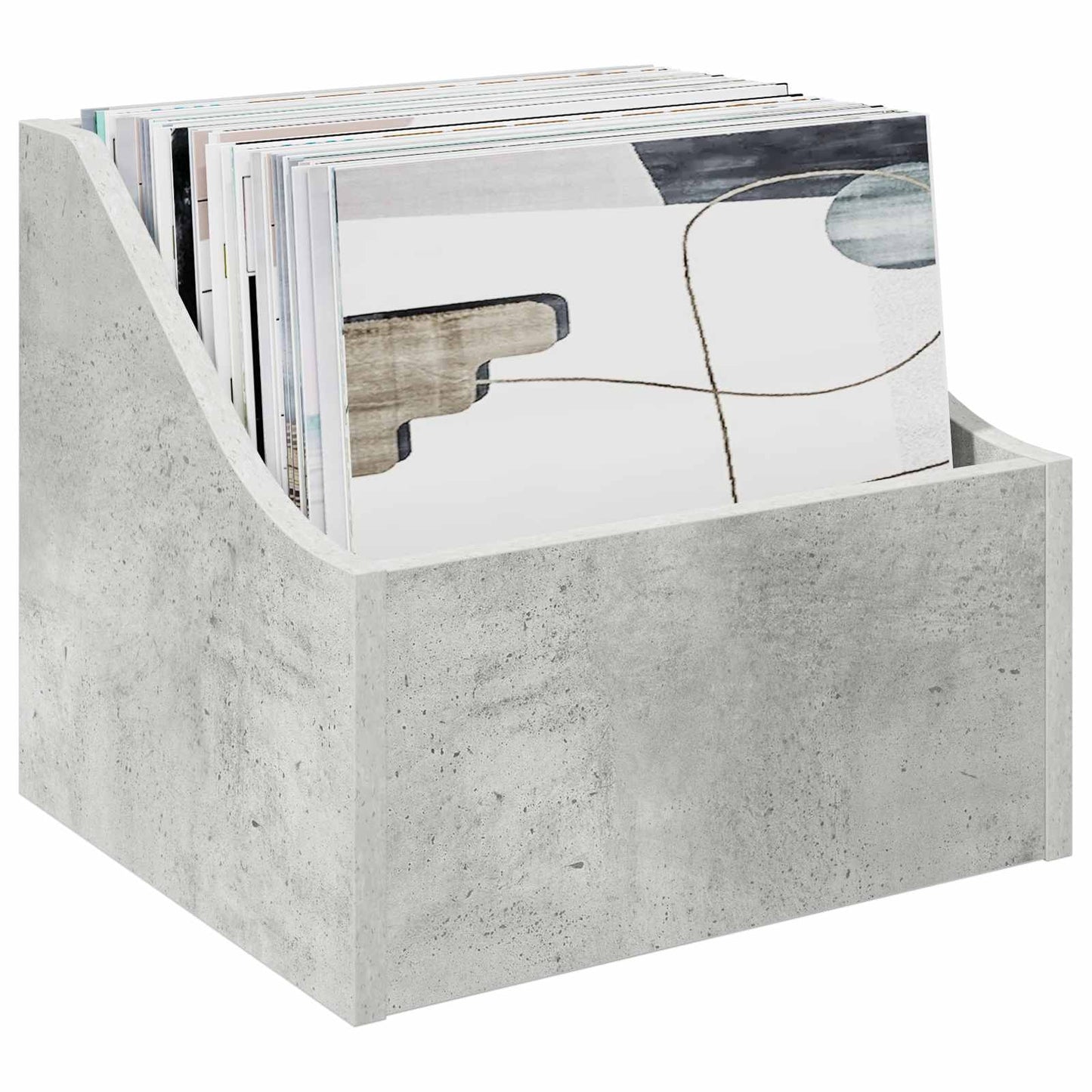 LP Record Box 2 pcs Concrete Grey 37 x 33 x 32 cm