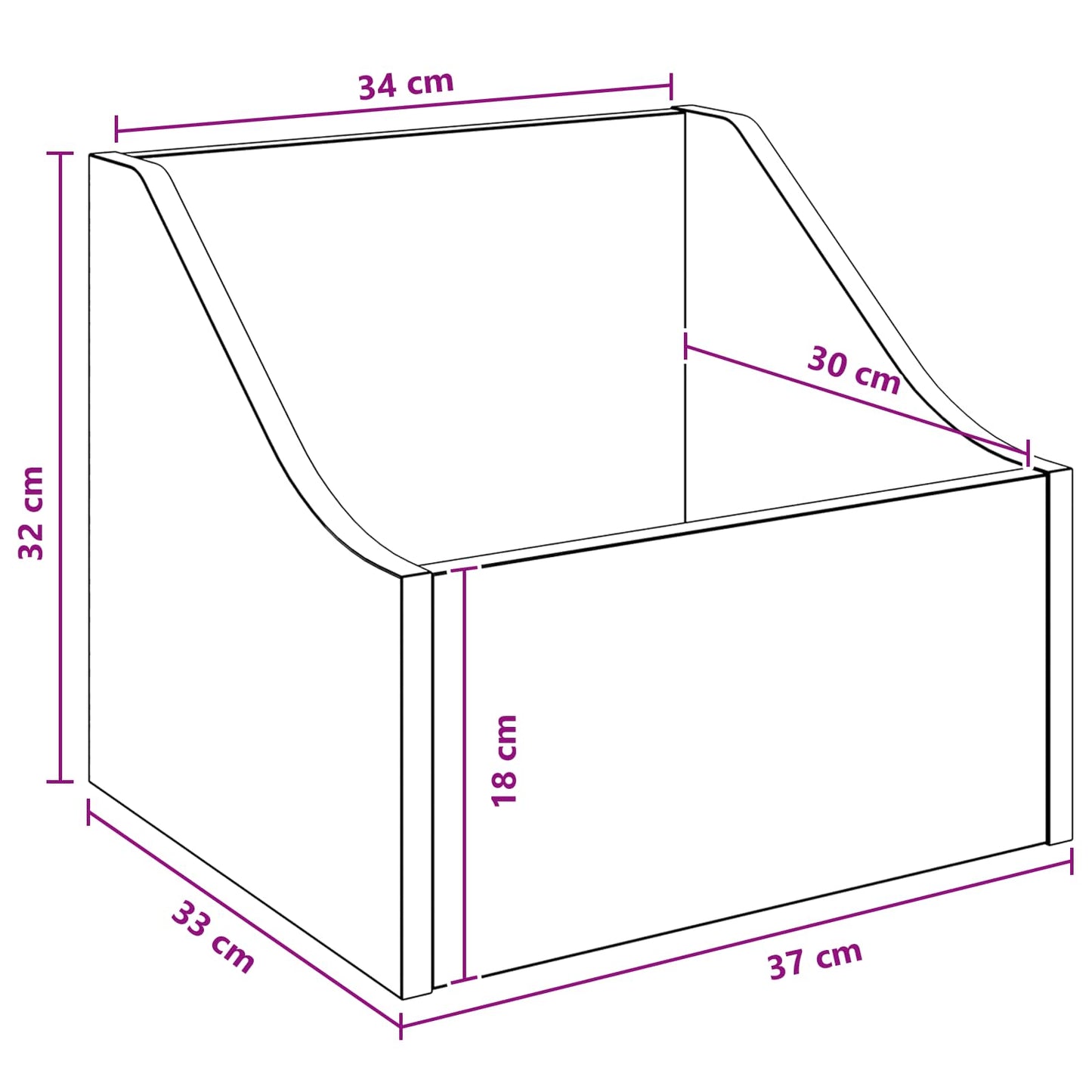 LP Record Box 2 pcs Concrete Grey 37 x 33 x 32 cm