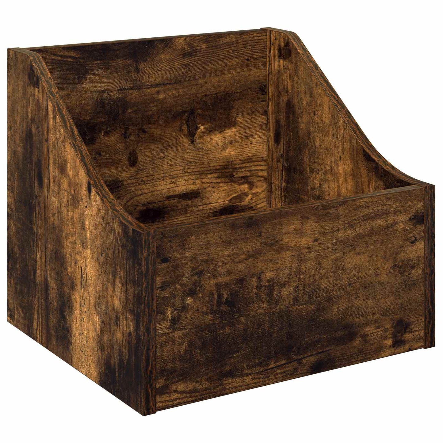 LP Record Box 2 pcs Smoked Oak 37 x 33 x 32 cm Engineered Wood