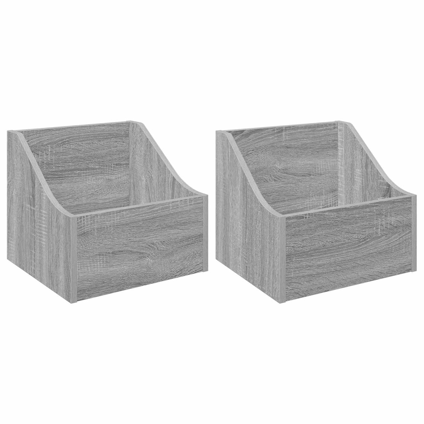 LP Record Box 2 pcs Grey Sonoma 37 x 33 x 32 cm Engineered Wood