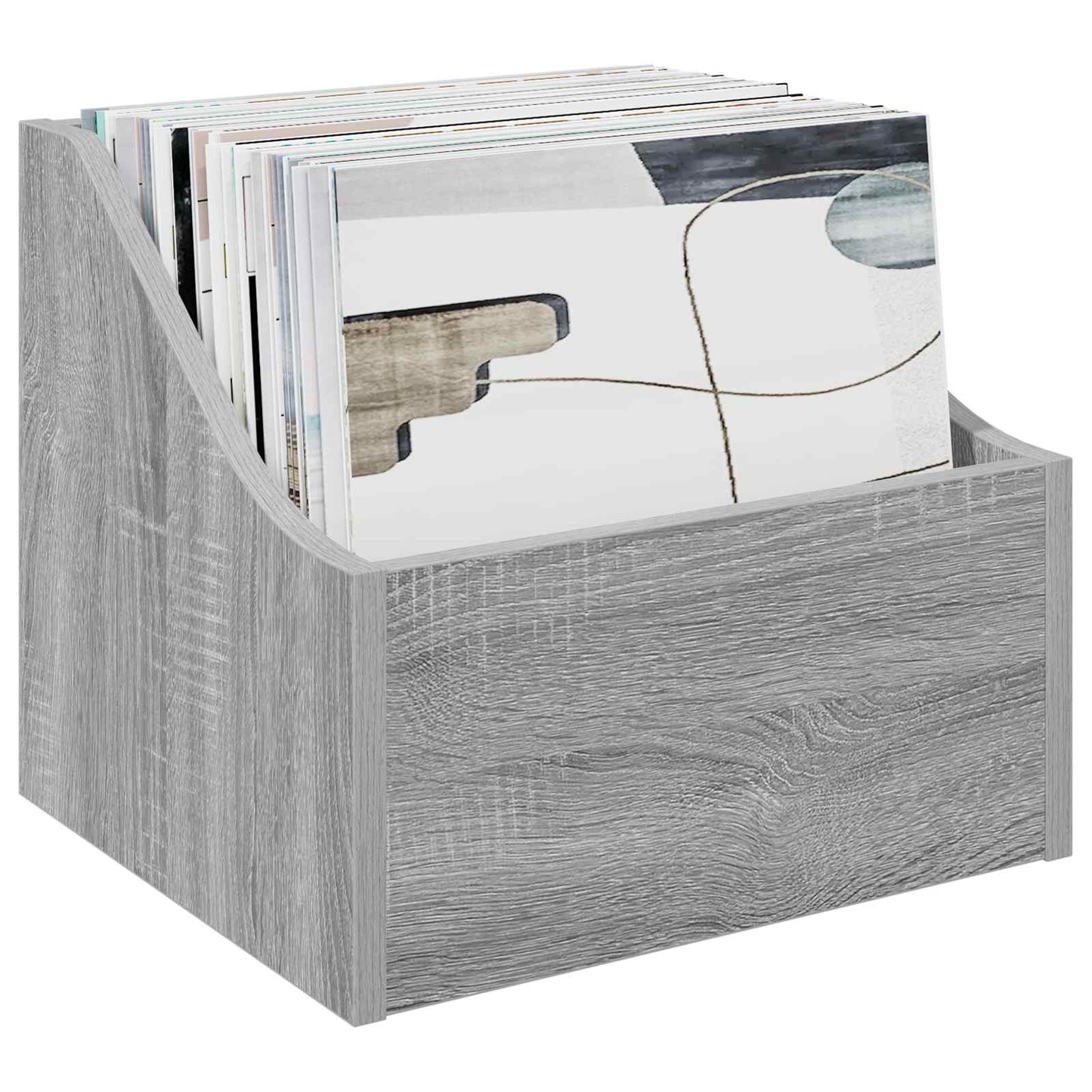 LP Record Box 2 pcs Grey Sonoma 37 x 33 x 32 cm Engineered Wood