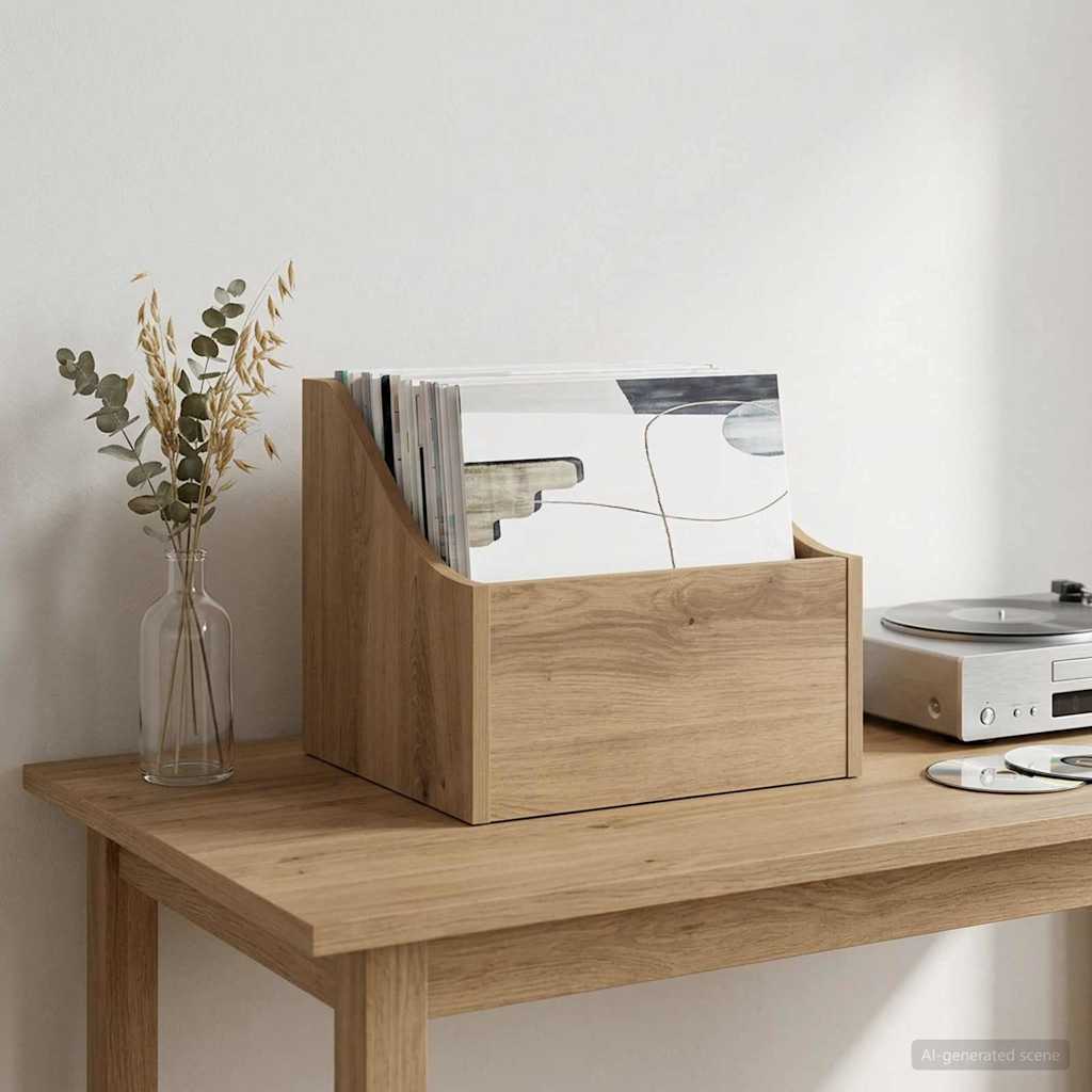 LP Record Box Artisan Oak 37 x 33 x 32 cm Engineered Wood