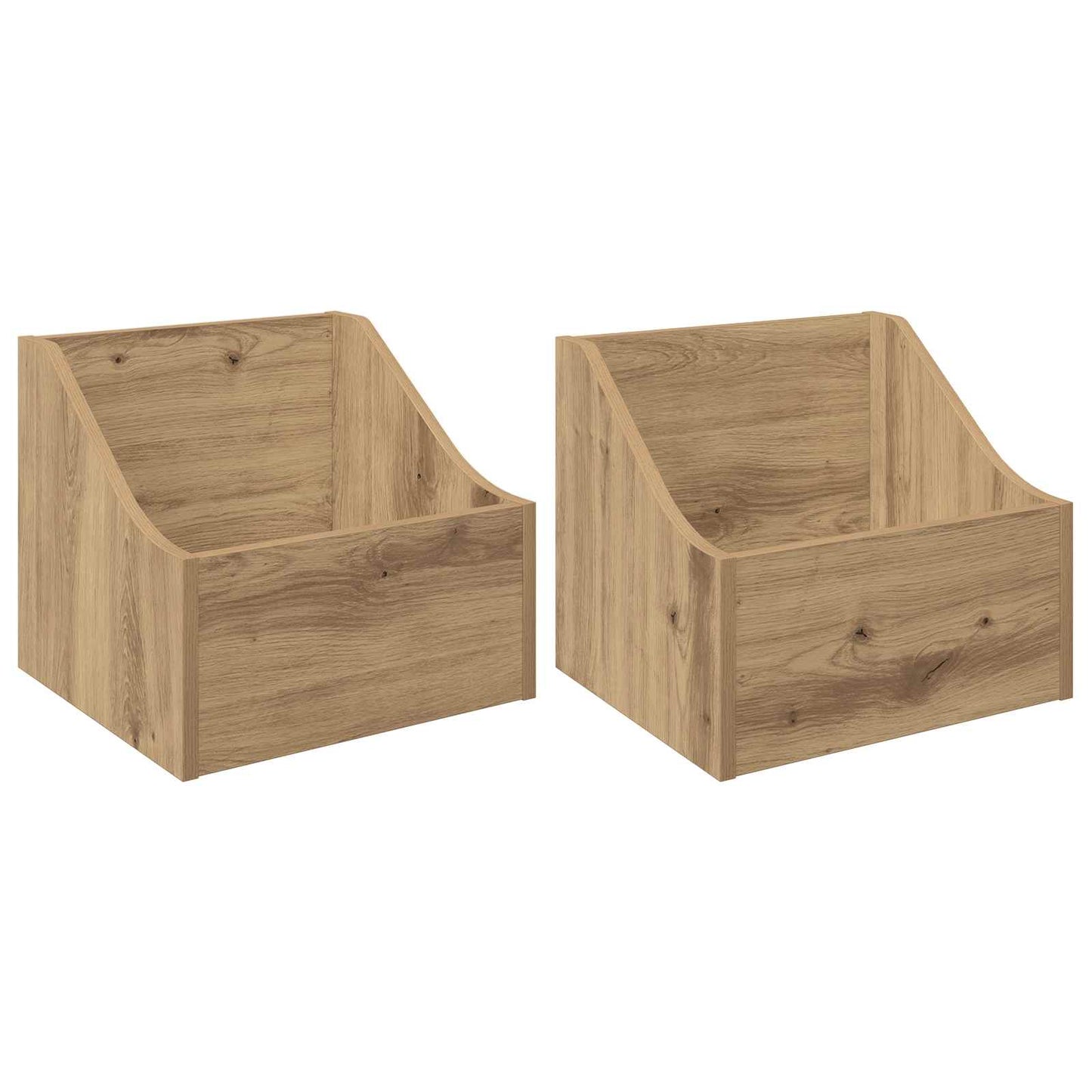 LP Record Box 2 pcs Artisan Oak 37 x 33 x 32 cm Engineered Wood