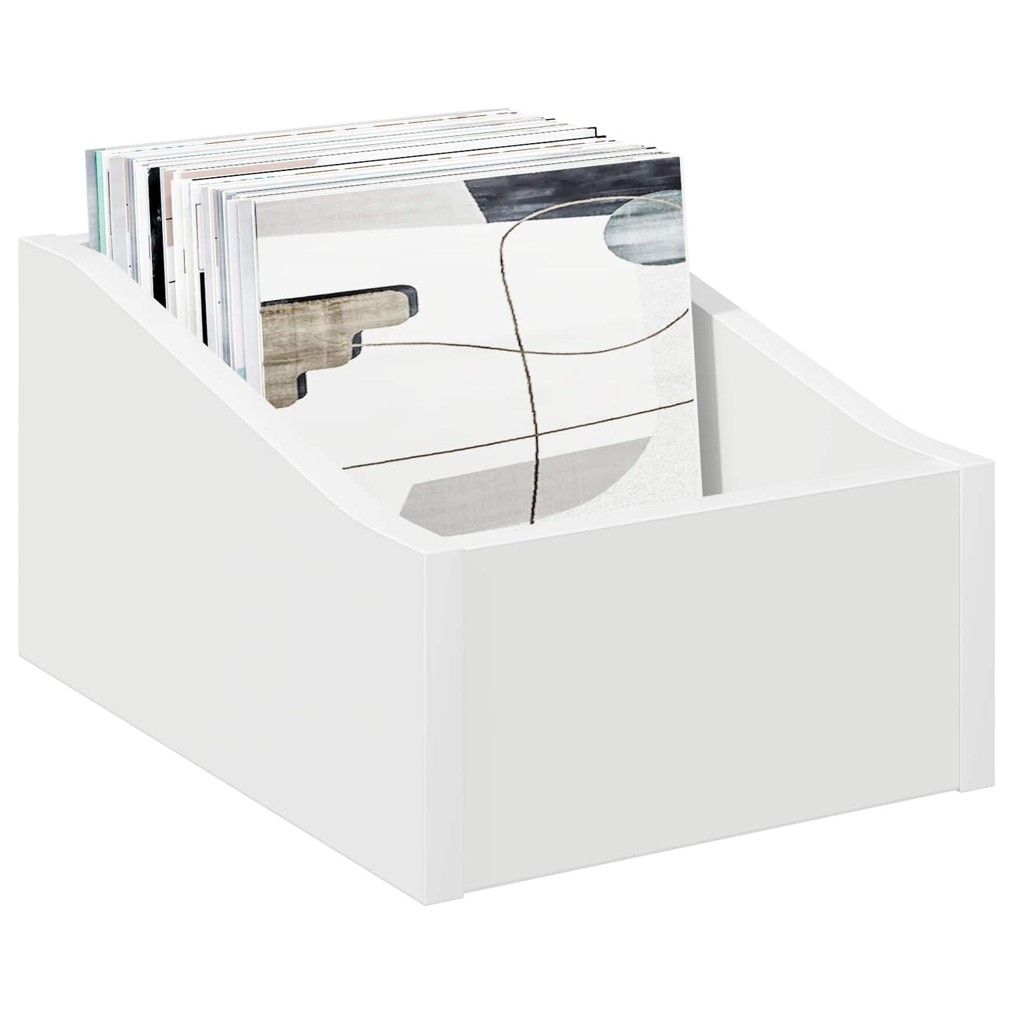 LP Record Box White 23 x 33 x 16 cm Engineered Wood