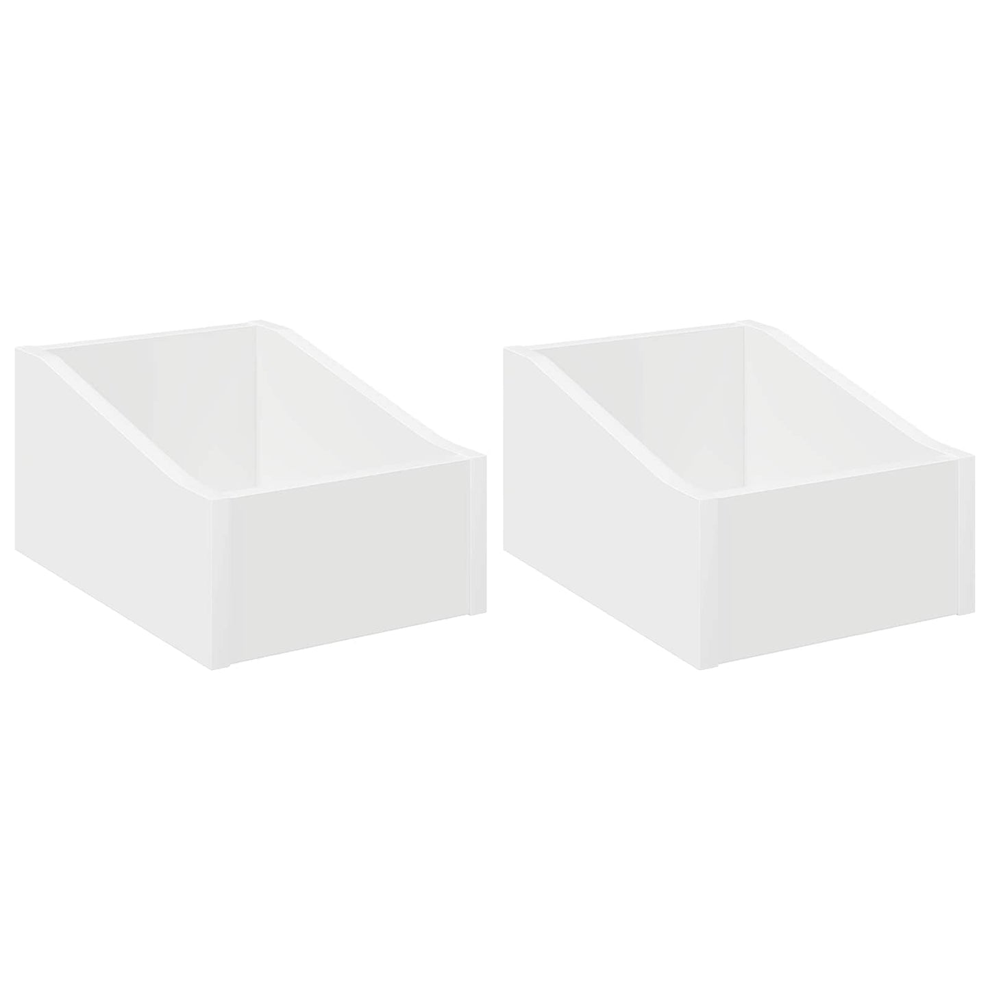 LP Record Box 2 pcs White 23 x 33 x 16 cm Engineered Wood
