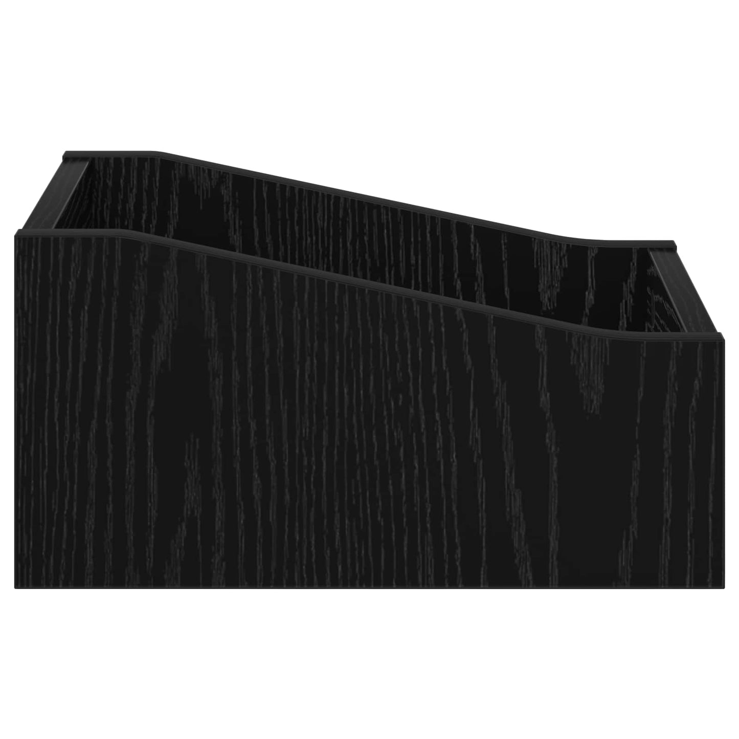 LP Record Box Black Oak 23 x 33 x 16 cm Engineered Wood