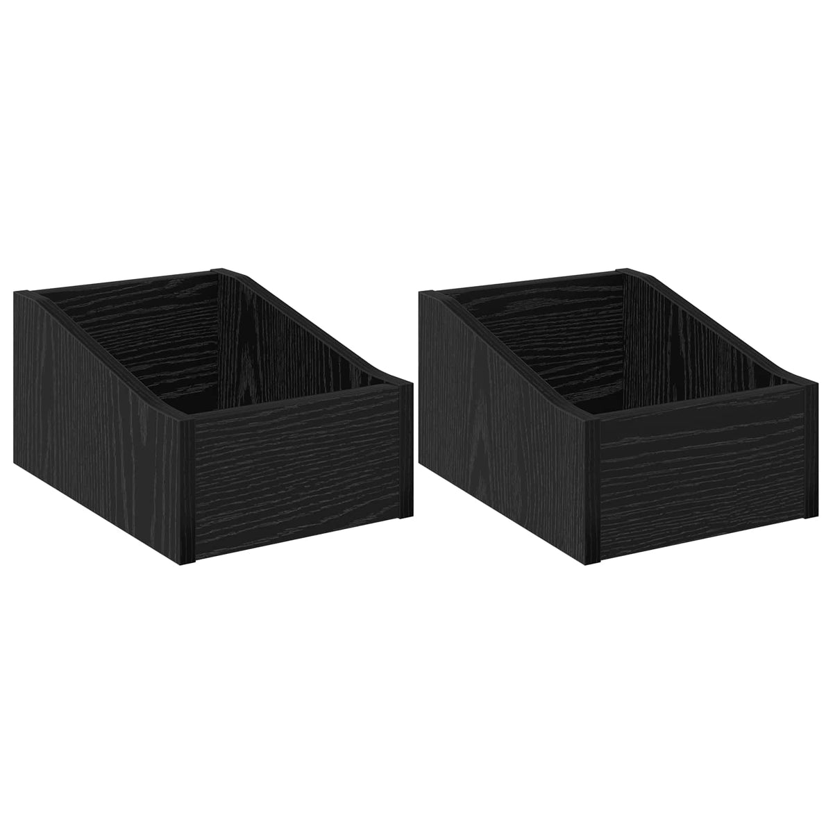 LP Record Box 2 pcs Black Oak 23 x 33 x 16 cm Engineered Wood
