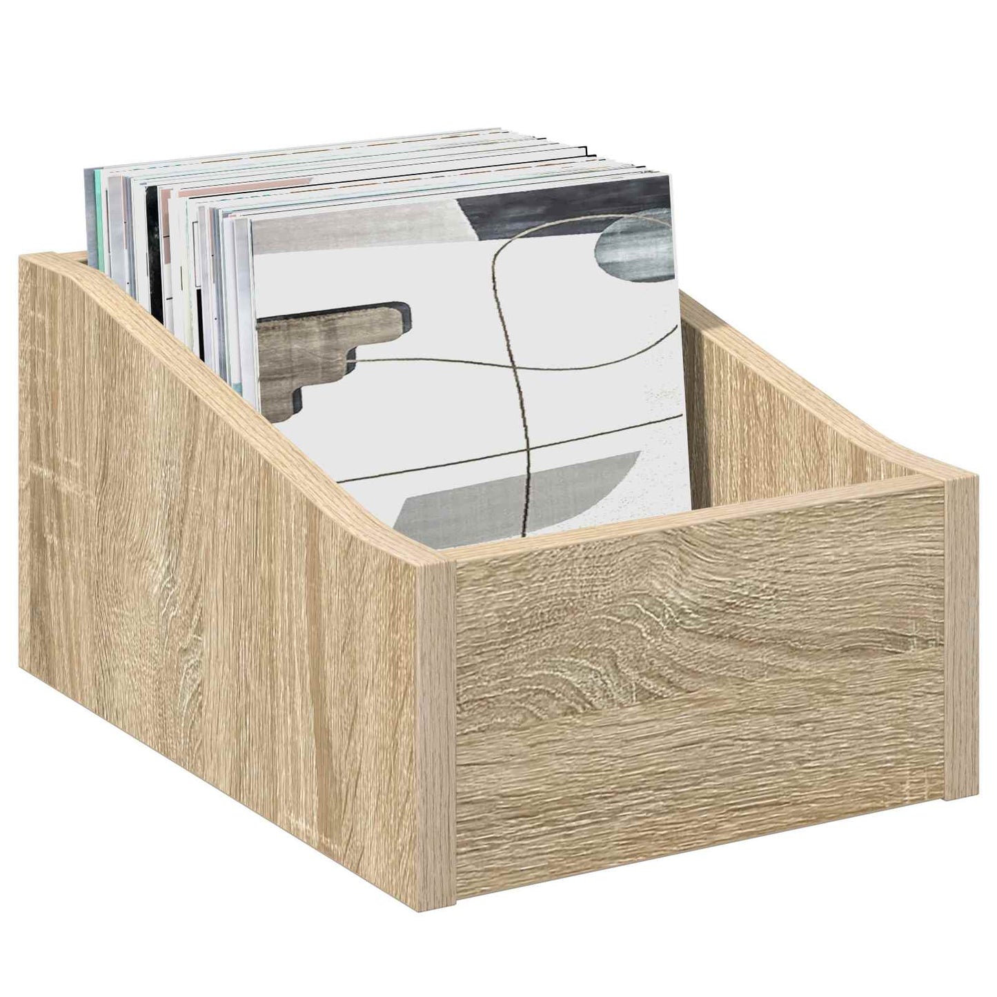 LP Record Box 2 pcs Sonoma Oak 23 x 33 x 16 cm Engineered Wood