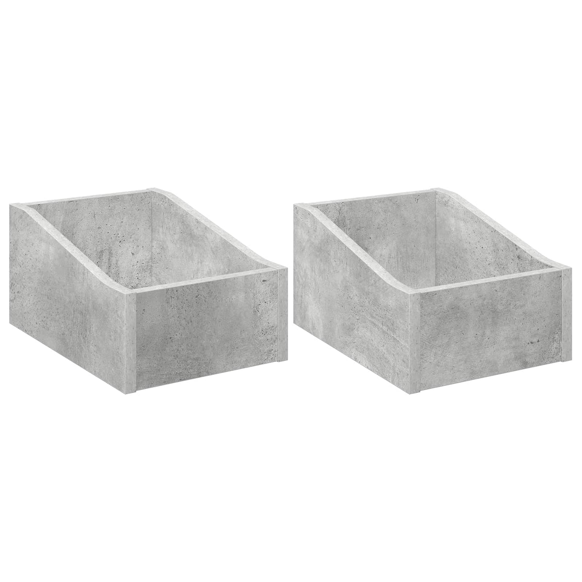 LP Record Box 2 pcs Concrete Grey 23 x 33 x 16 cm