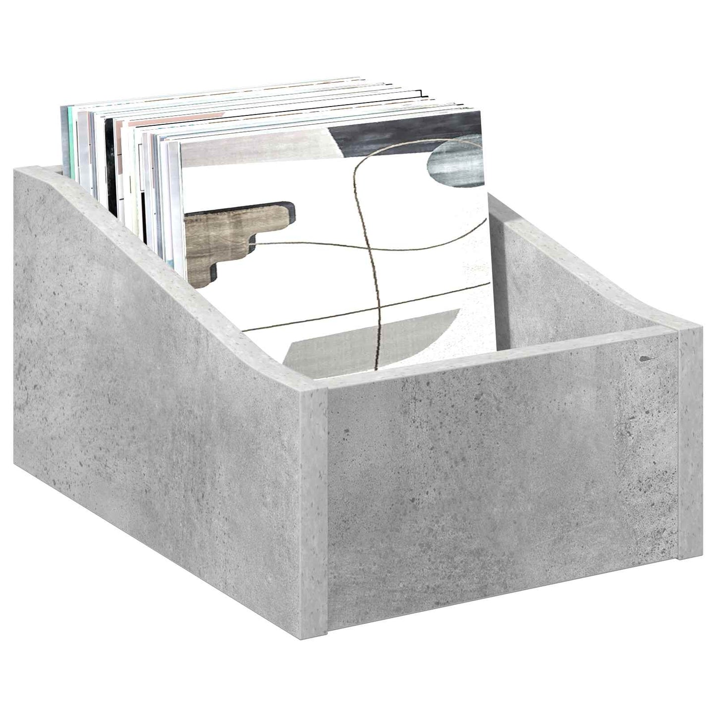 LP Record Box 2 pcs Concrete Grey 23 x 33 x 16 cm