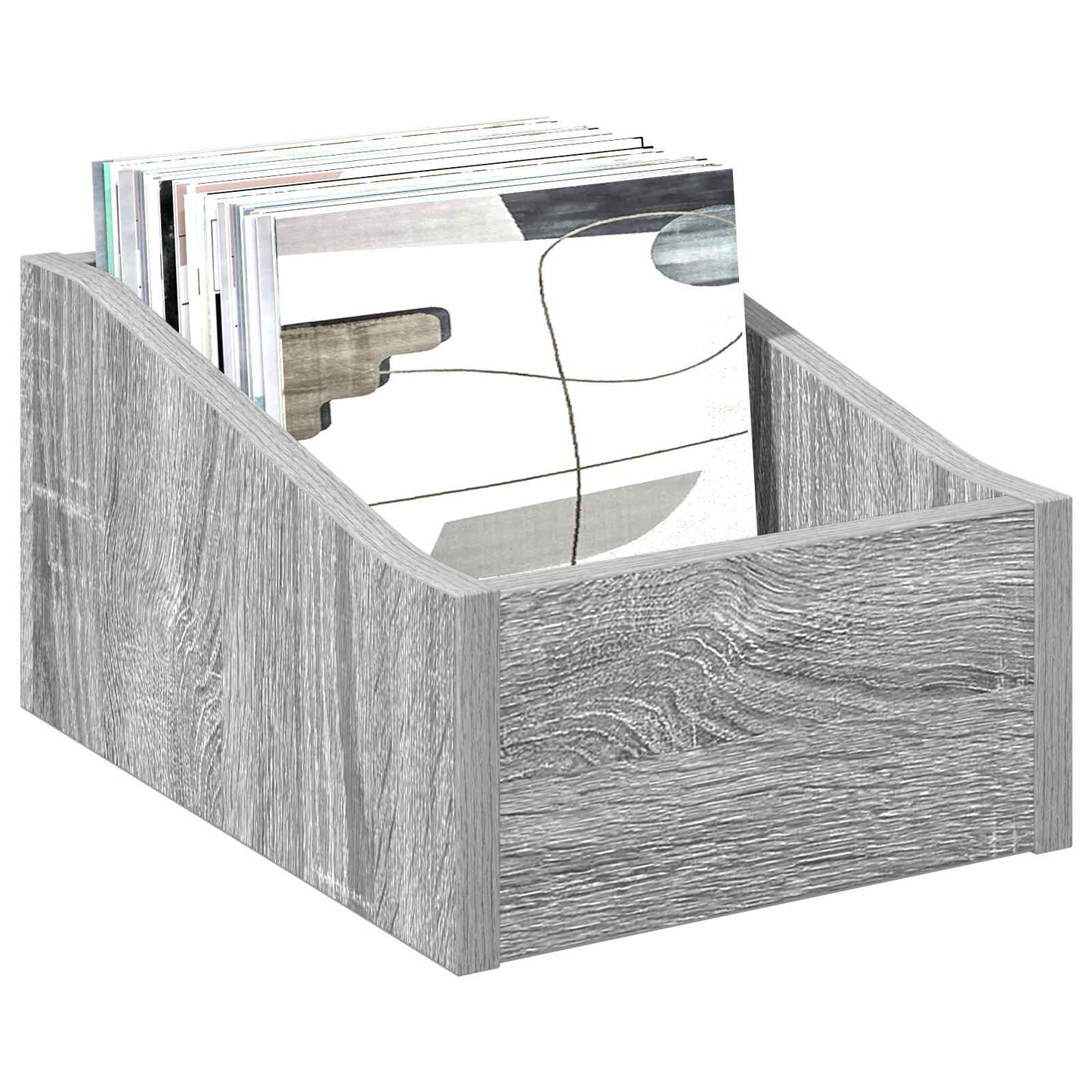 LP Record Box Grey Sonoma 23 x 33 x 16 cm Engineered Wood