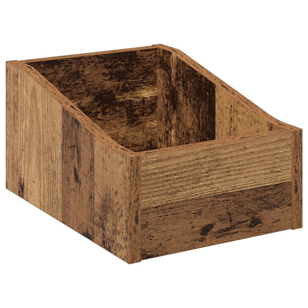 LP Record Box Old Wood 23 x 33 x 16 cm Engineered Wood