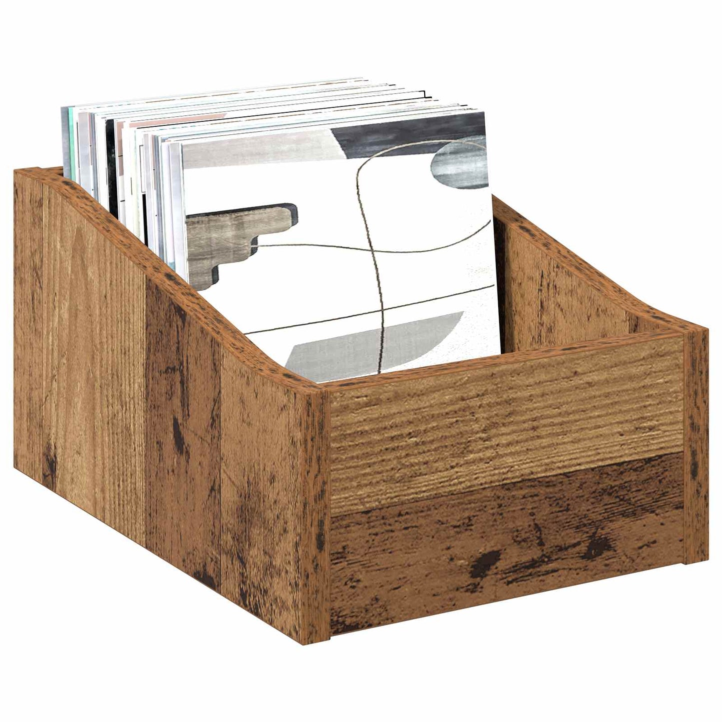 LP Record Box 2 pcs Oak Wood 23 x 33 x 16 cm Engineered Wood