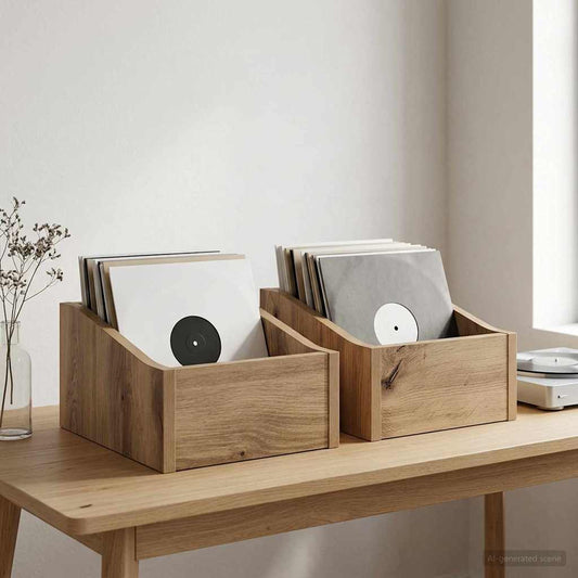 LP Record Box 2 pcs Artisan Oak 23 x 33 x 16 cm Engineered Wood