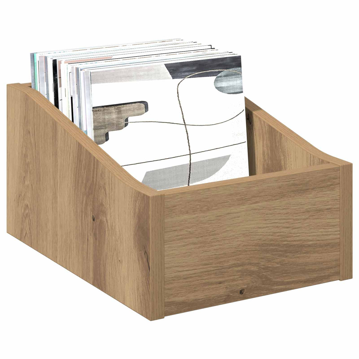 LP Record Box 2 pcs Artisan Oak 23 x 33 x 16 cm Engineered Wood
