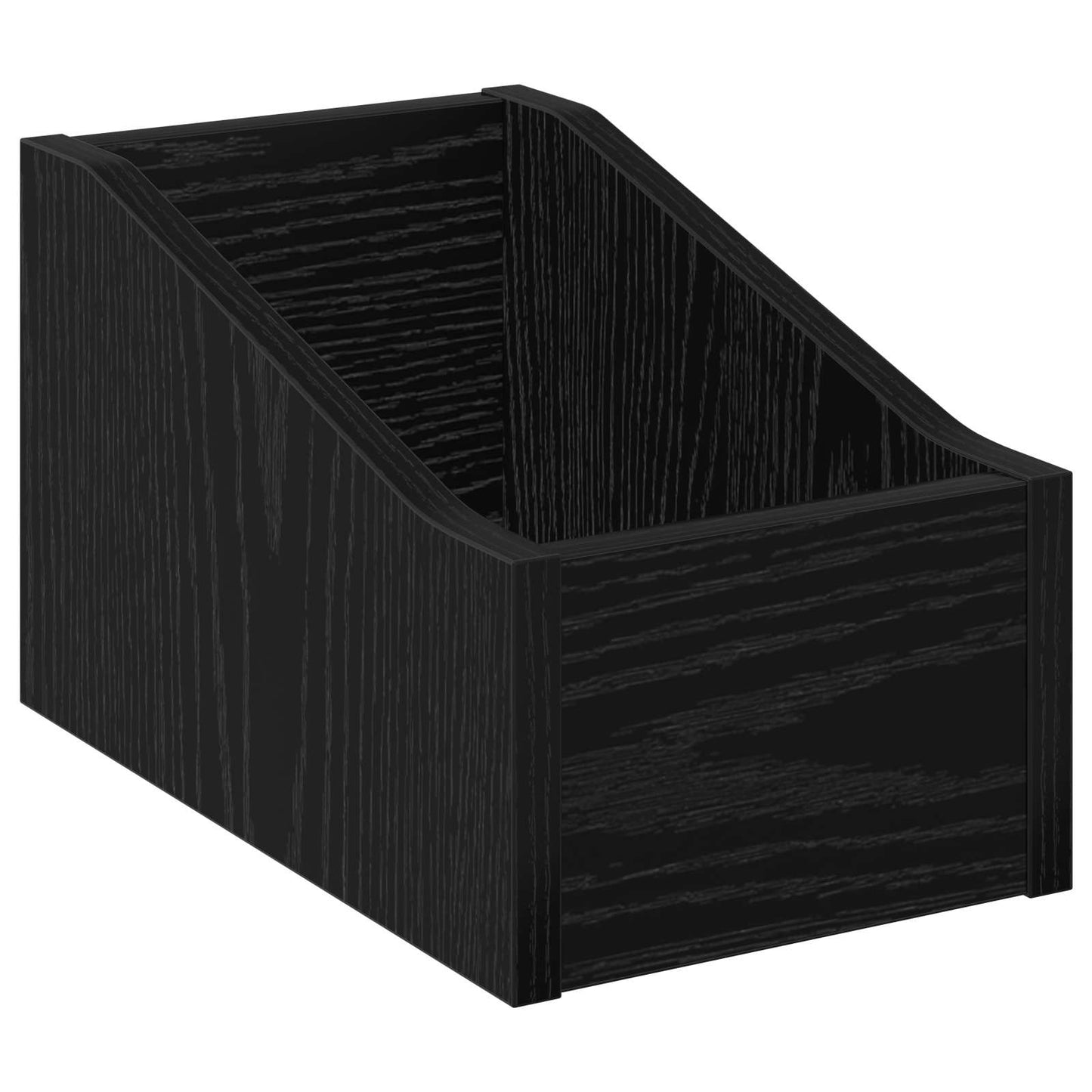 LP Record Box Black Oak 18 x 32 x 18 cm Engineered Wood