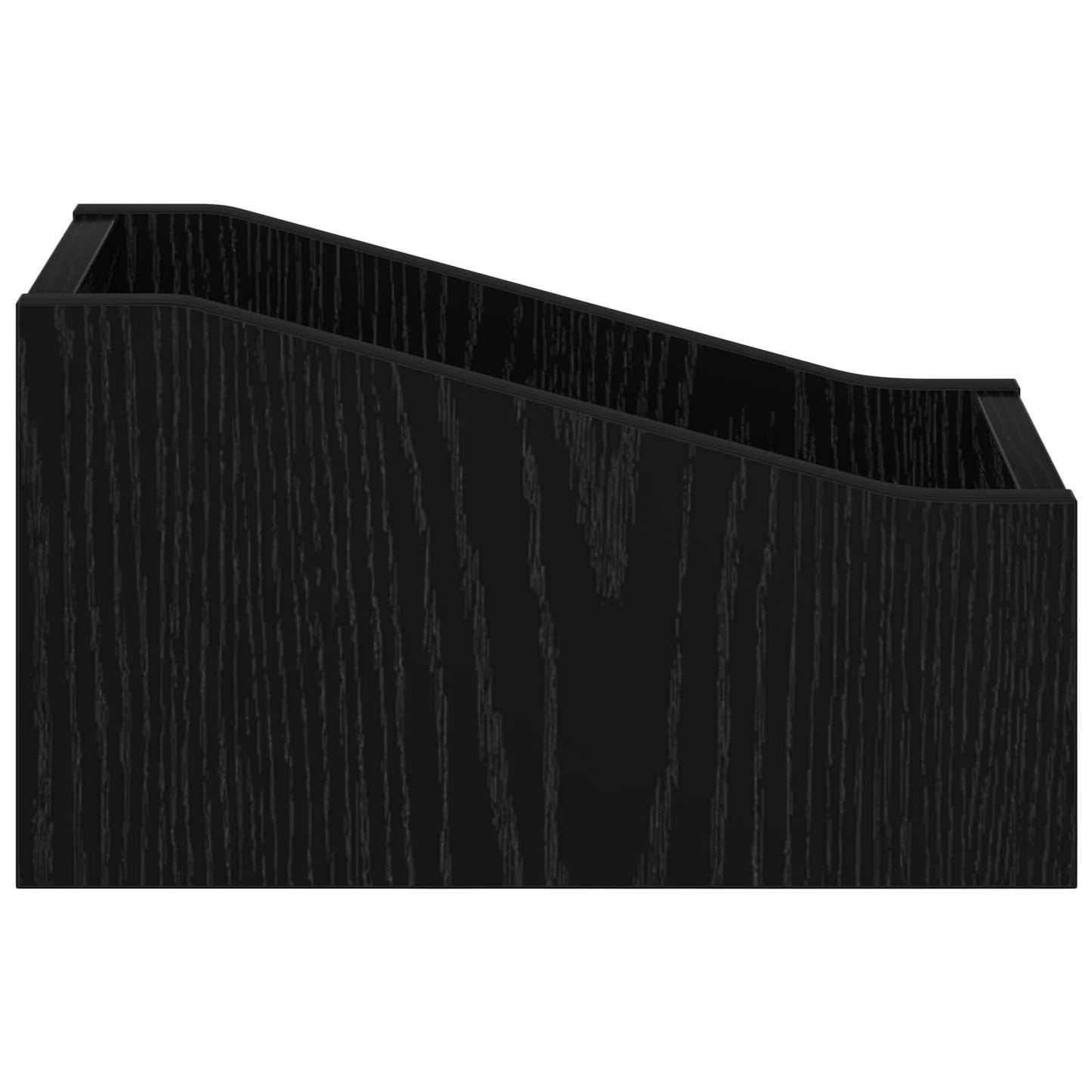 LP Record Box Black Oak 18 x 32 x 18 cm Engineered Wood