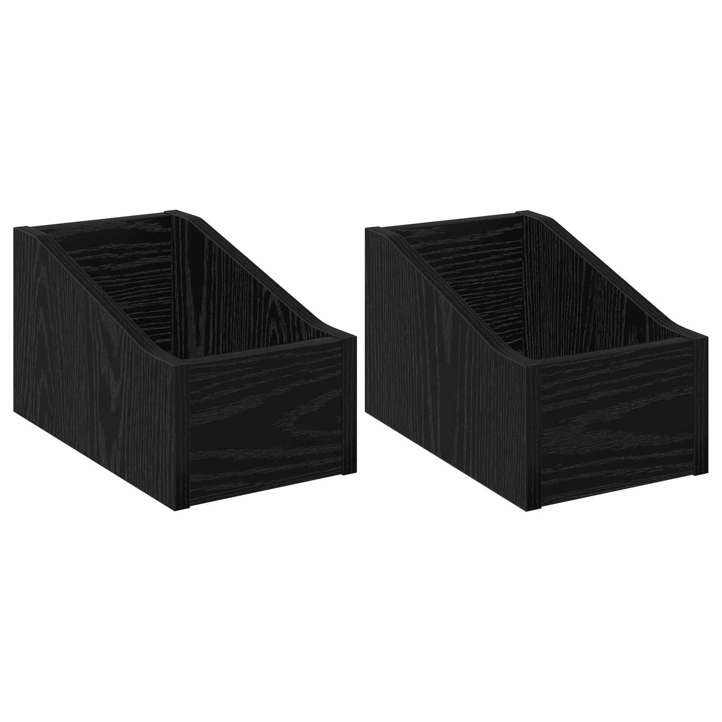 LP Record Box 2 pcs Black Oak 18 x 32 x 18 cm Engineered Wood