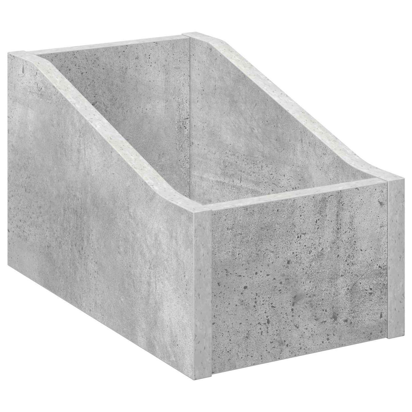 LP Record Box Concrete Grey 18 x 32 x 18 cm Engineered Wood
