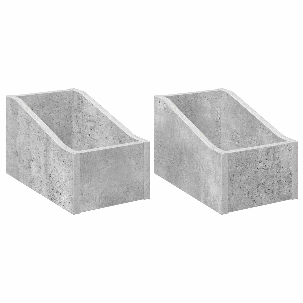 LP Record Box 2 pcs Concrete Grey 18 x 32 x 18 cm