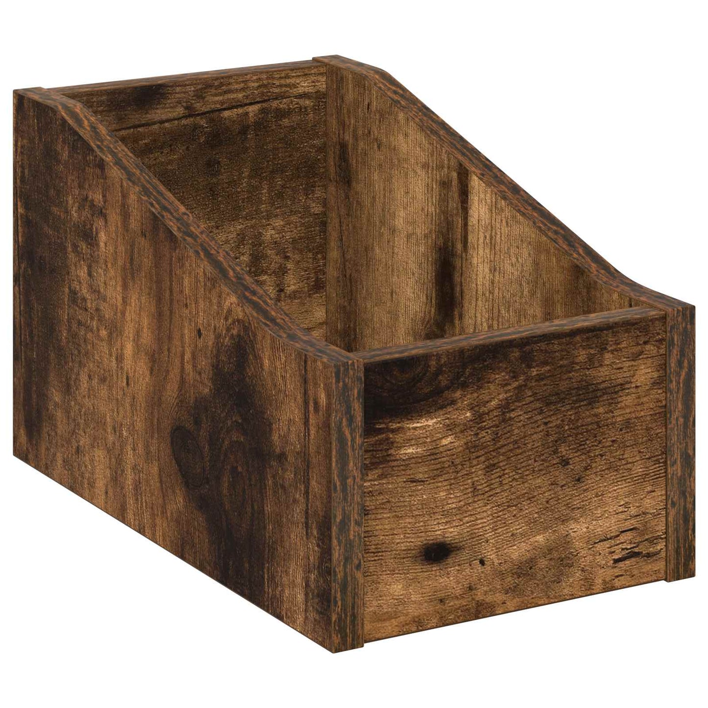 LP Record Box Smoked Oak 18 x 32 x 18 cm Engineered Wood