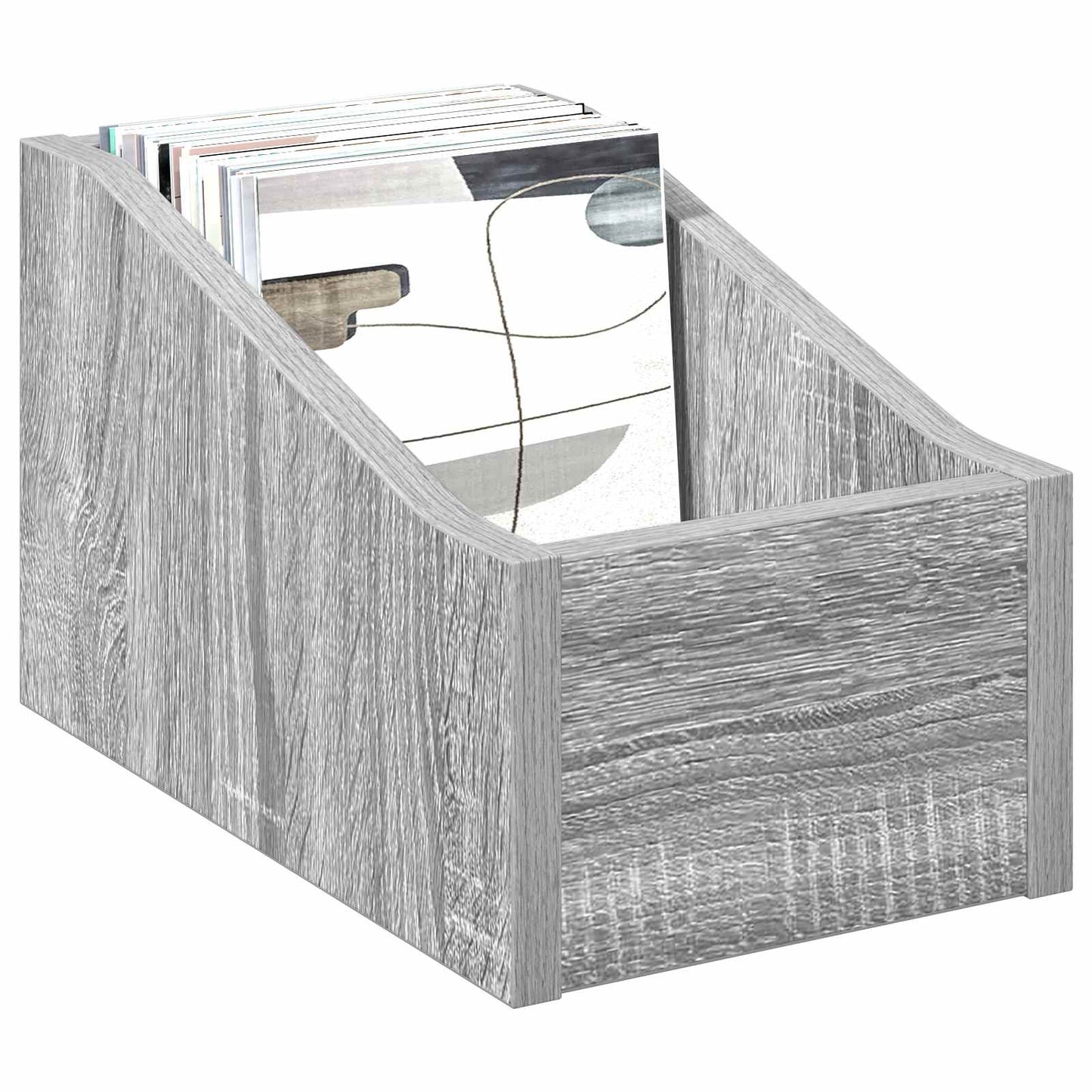 LP Record Box Grey Sonoma 18 x 32 x 18 cm Engineered Wood