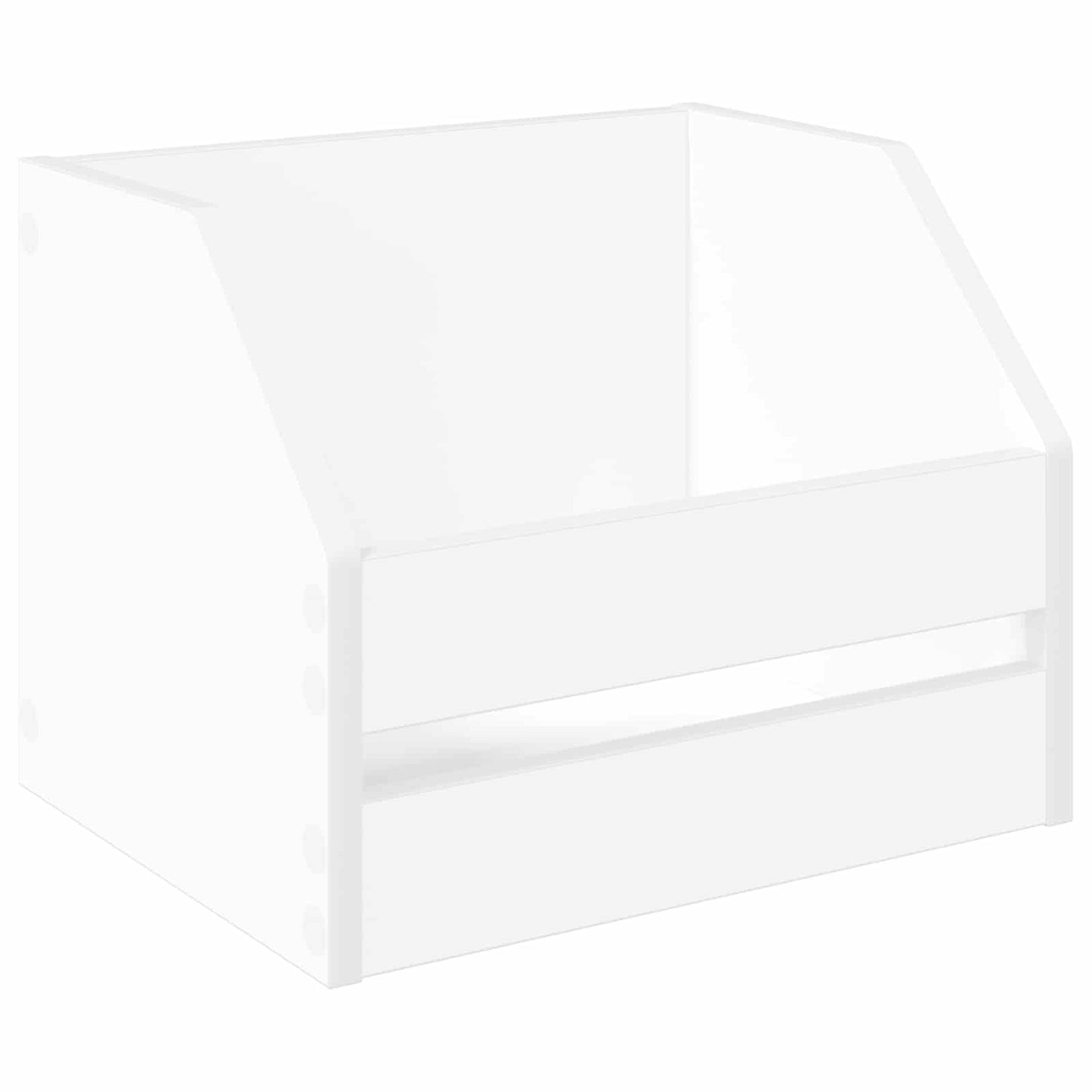 Vinyl Album Box White 38 x 30 x 29 cm Engineered Wood