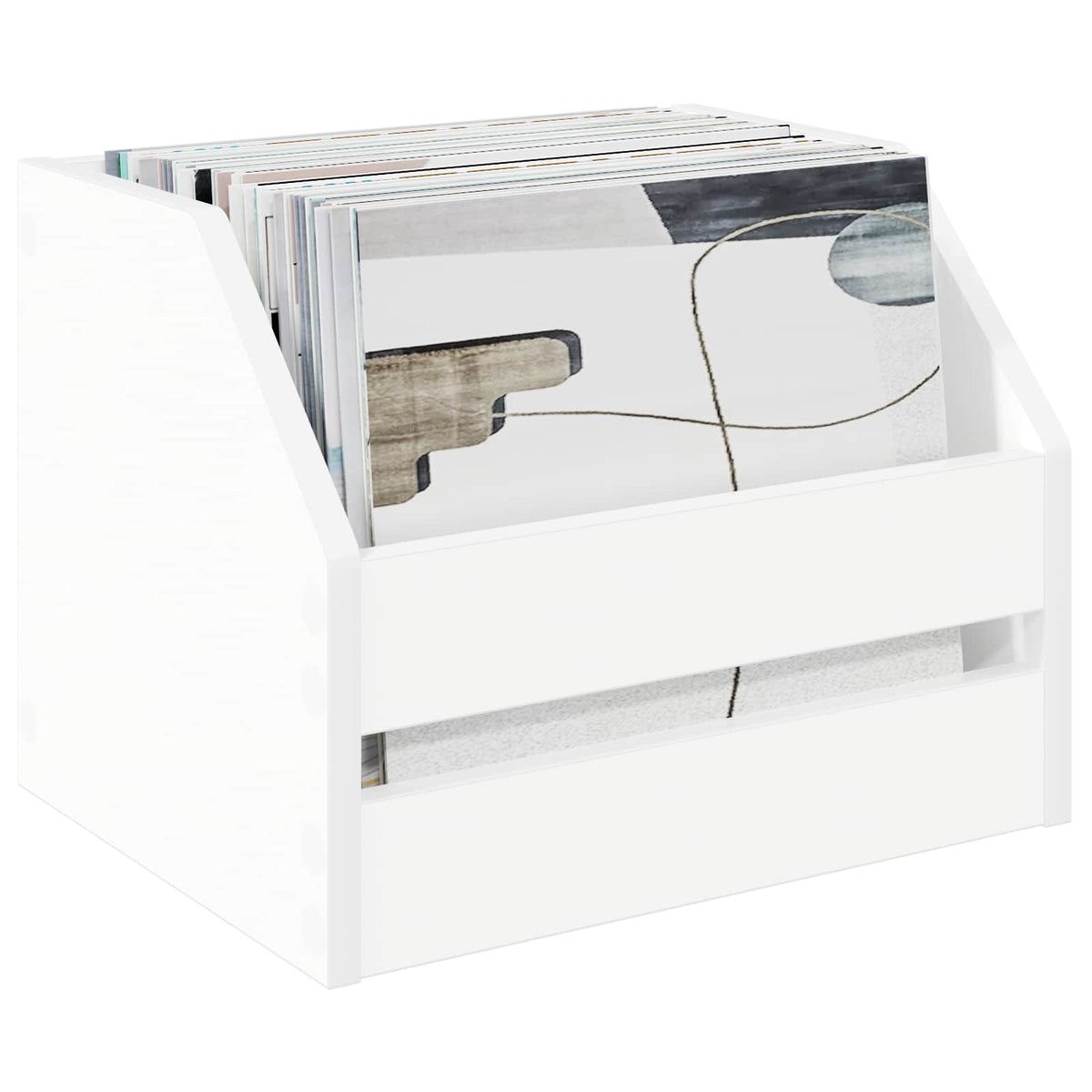 Vinyl Album Box 2 pcs White 38 x 30 x 29 cm Engineered Wood