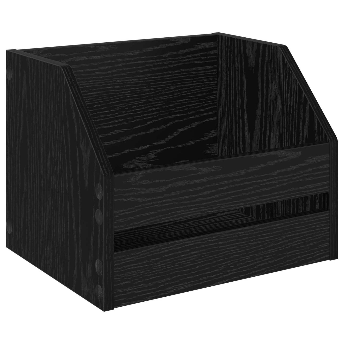 Vinyl Album Box Black Oak 38 x 30 x 29 cm Engineered Wood
