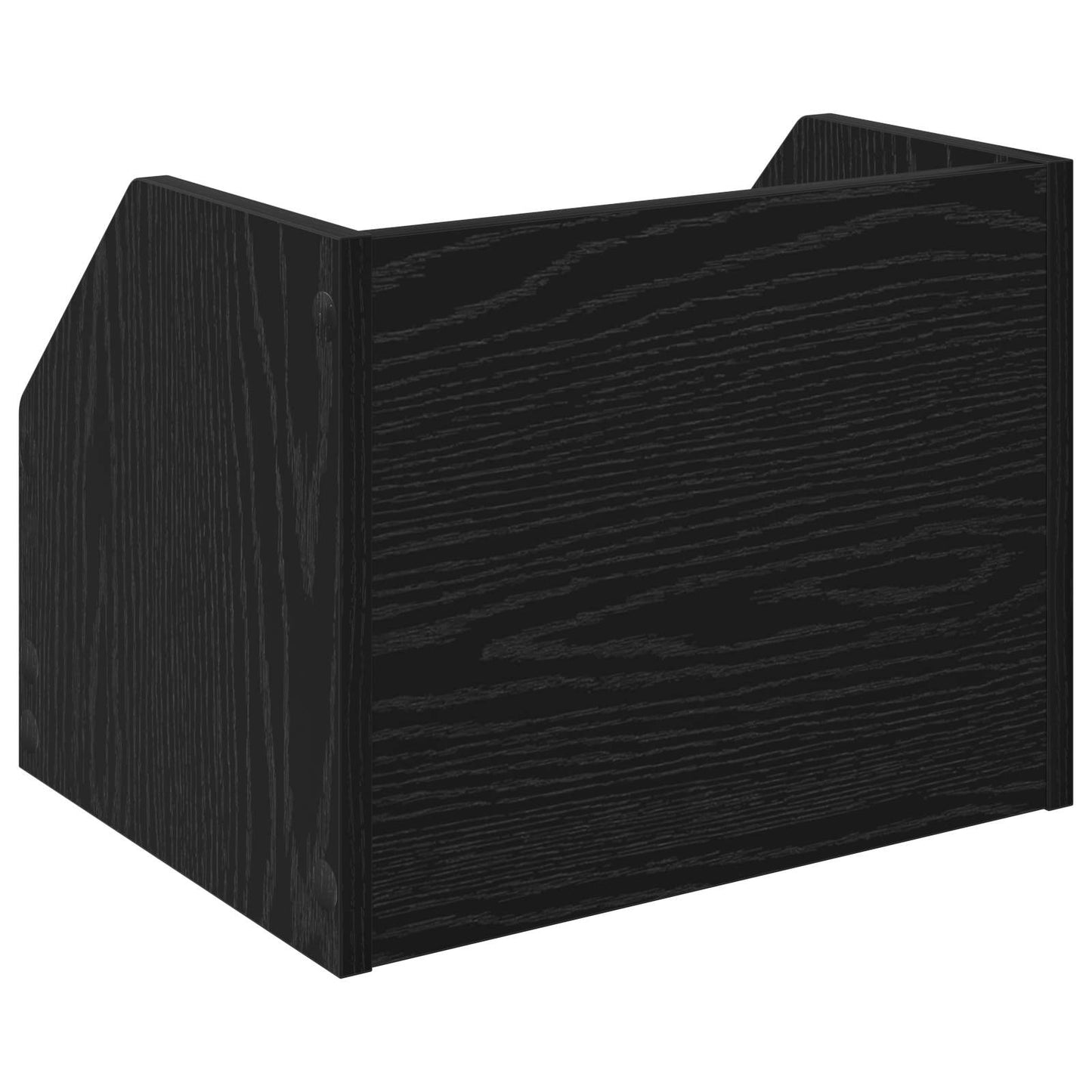 Vinyl Album Box 2 pcs Black Oak 38 x 30 x 29 cm Engineered Wood