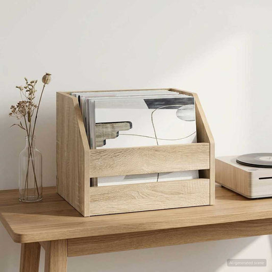 Vinyl Album Box Sonoma Oak 38 x 30 x 29 cm Engineered Wood