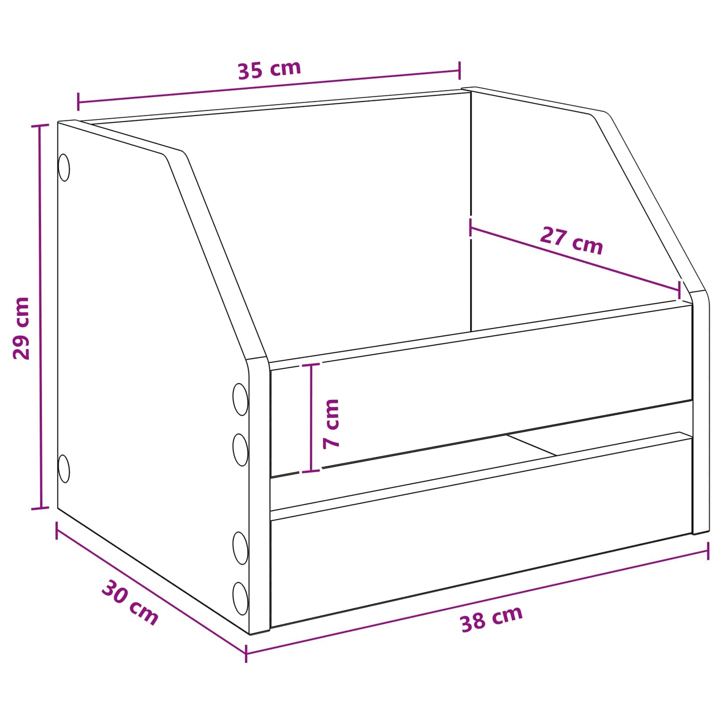 Vinyl Album Box Concrete Grey 38 x 30 x 29 cm Engineered Wood